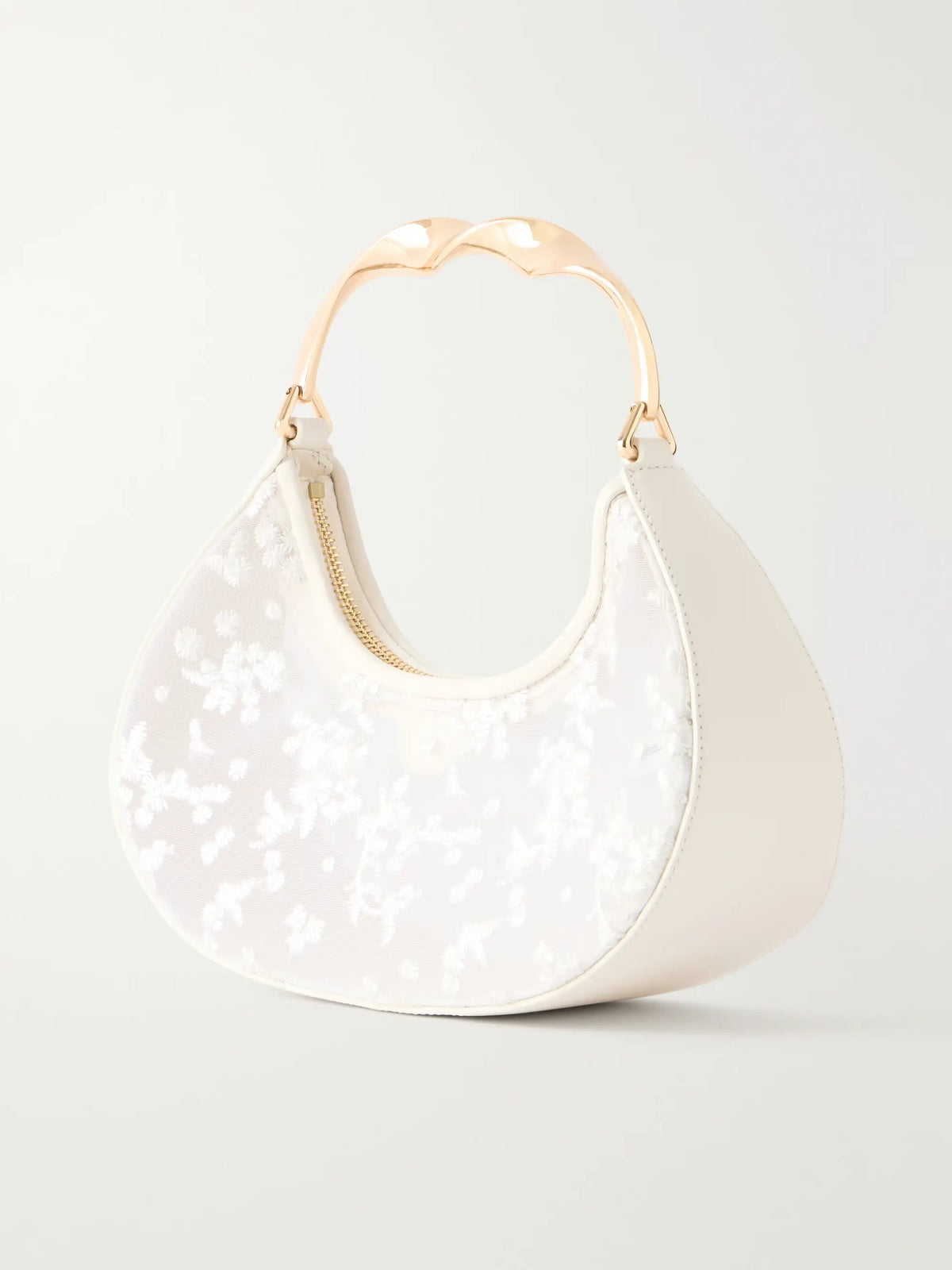 Nixi Twist Leather-trimmed Embroidered Mini Bag
