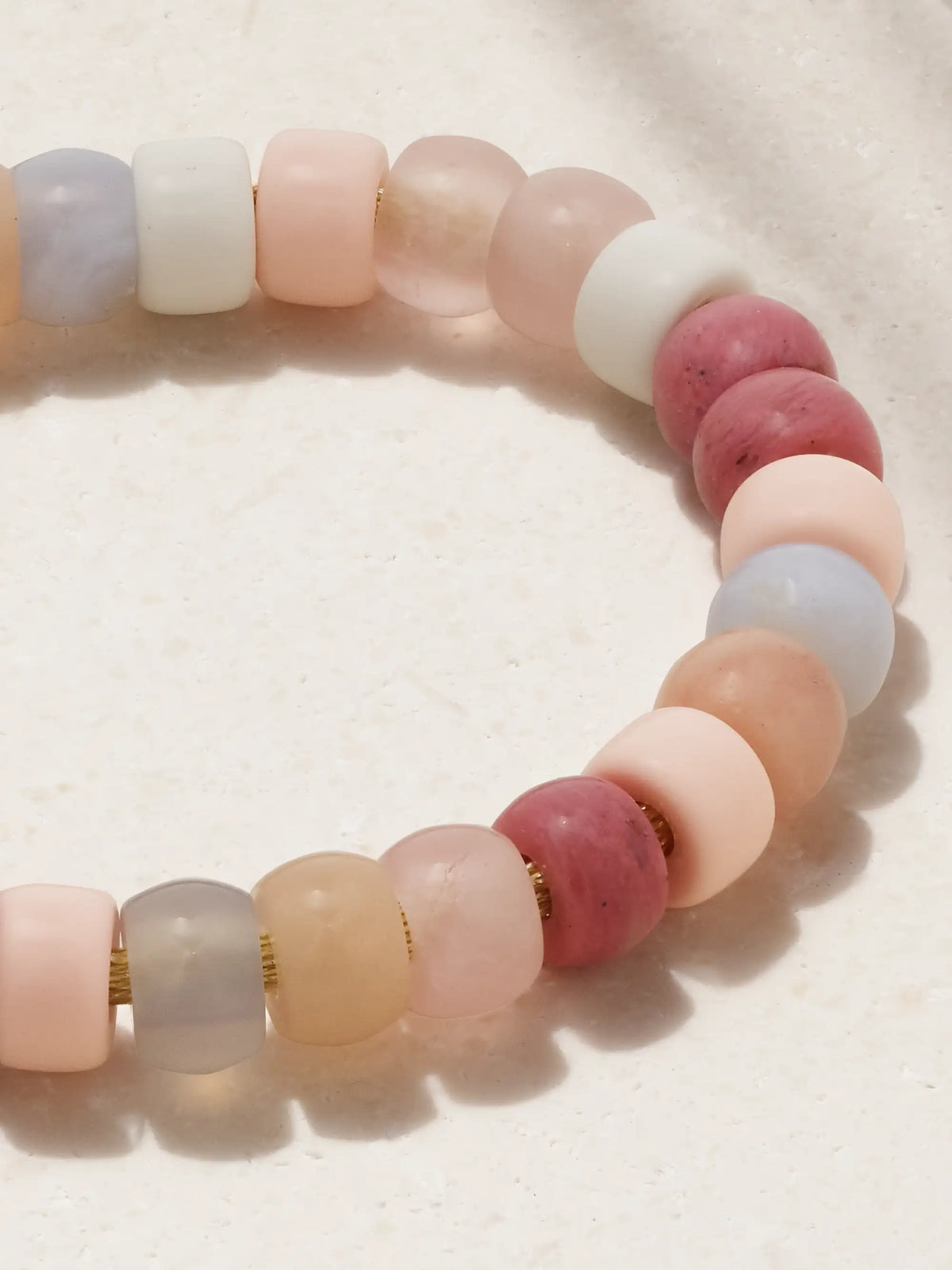 + Loveshackfancy Forte Beads 18-karat Gold And Lurex Multi-stone Bracelet