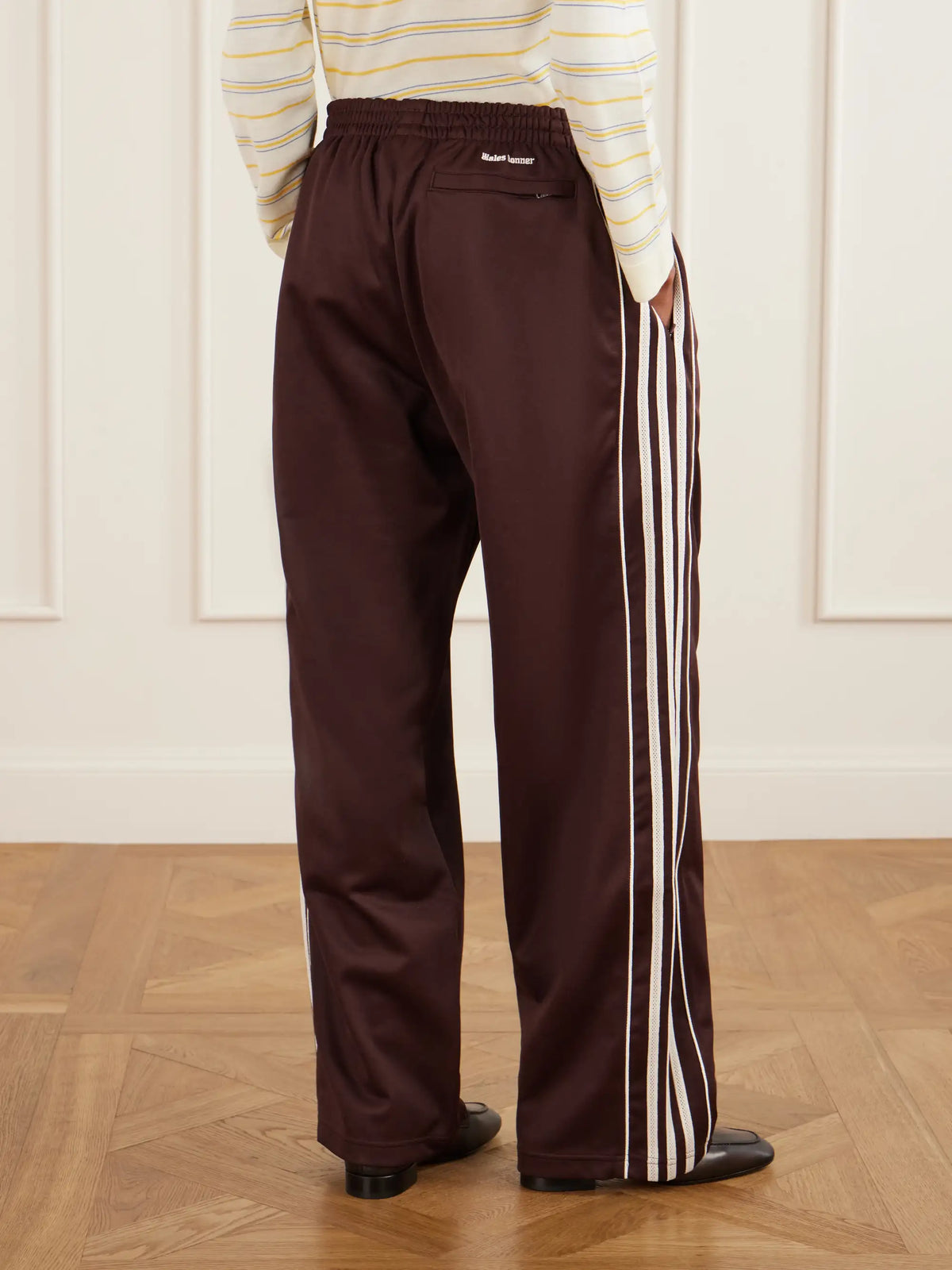 + Wales Bonner Webbing-trimmed Cotton-blend Jersey Wide-leg Pants