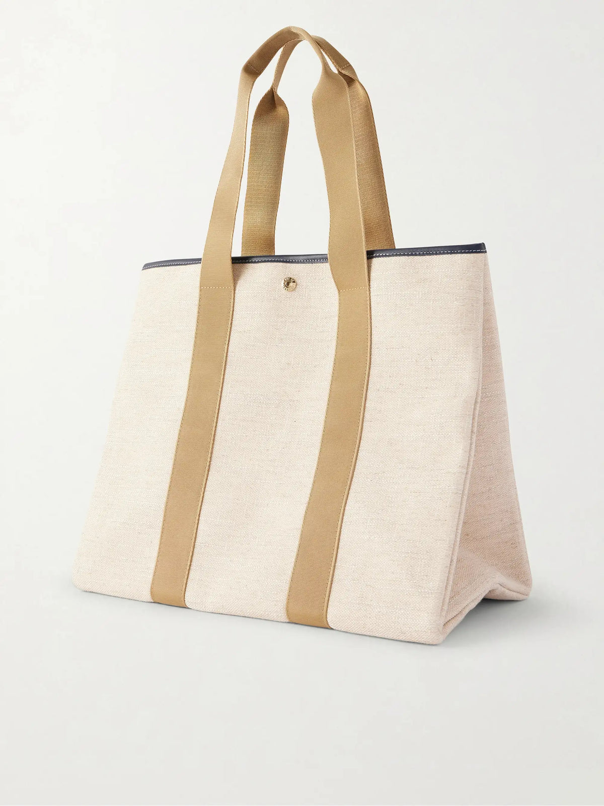 Traversée Large Leather-trimmed Linen Tote