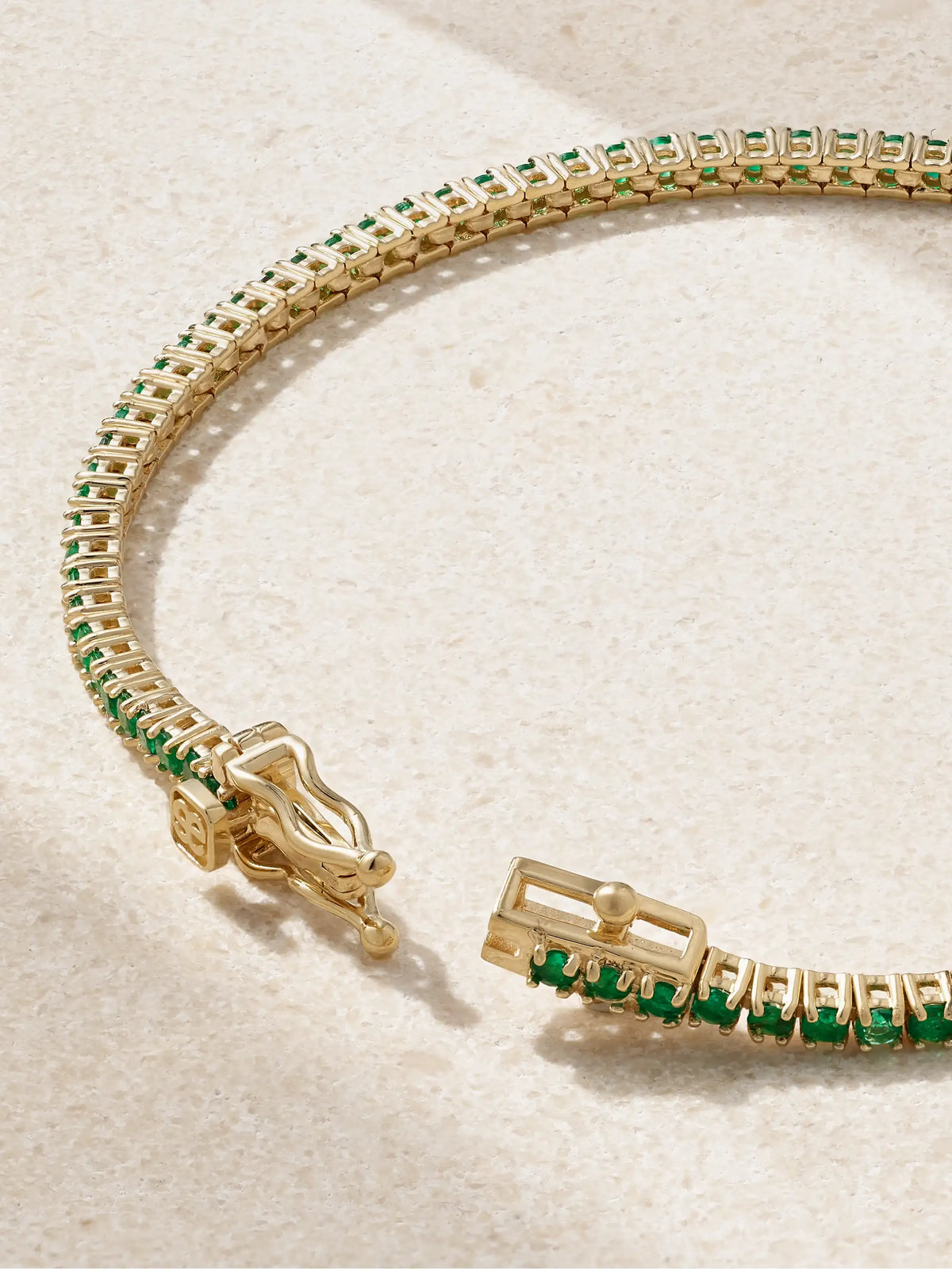 Sydney Evan 14-karat Gold Emerald Tennis Bracelet