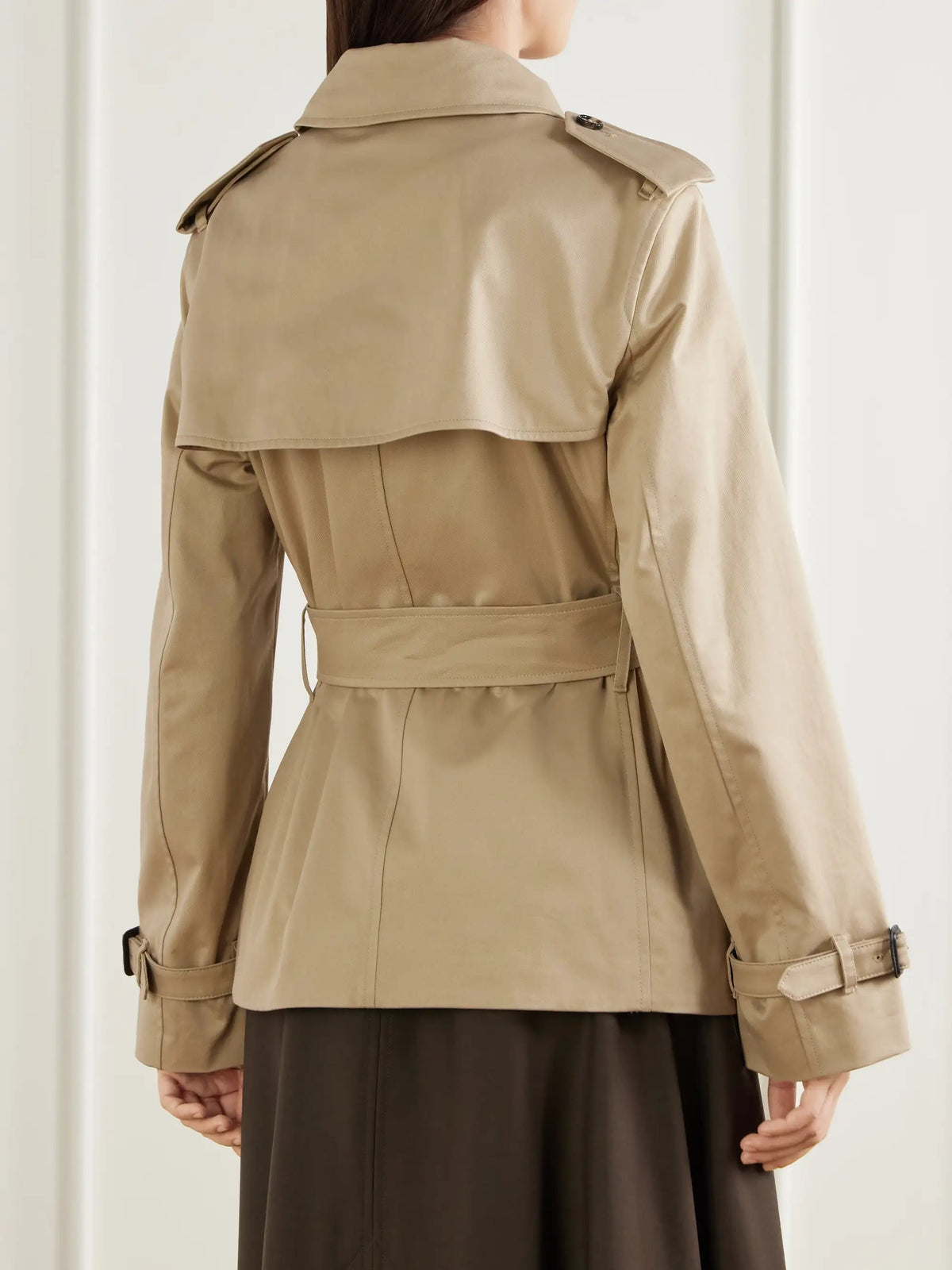Burberry Double-breasted Belted Checked Cotton-gabardine Trench Coat