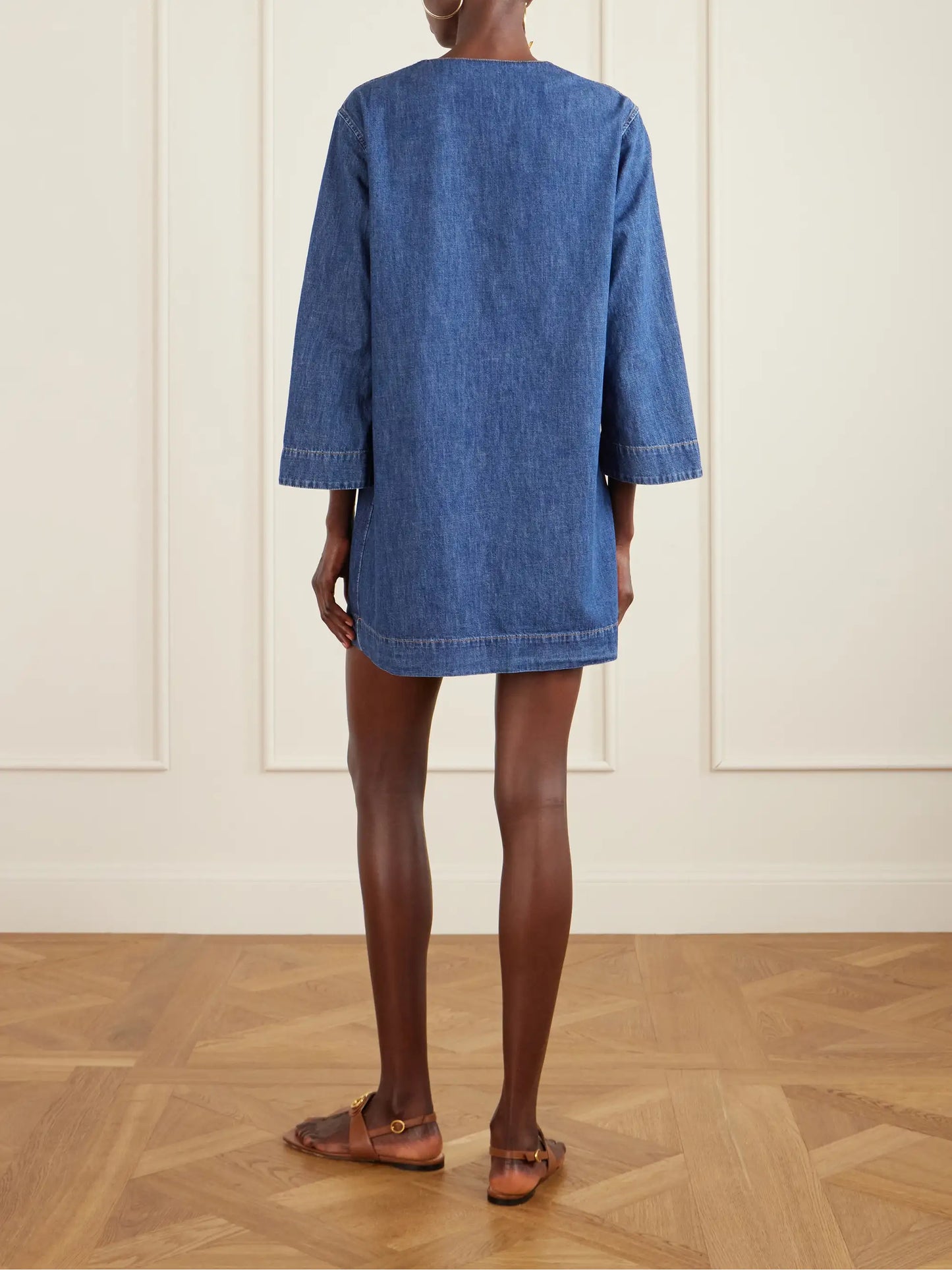 Vlogo Embellished Denim Mini Dress