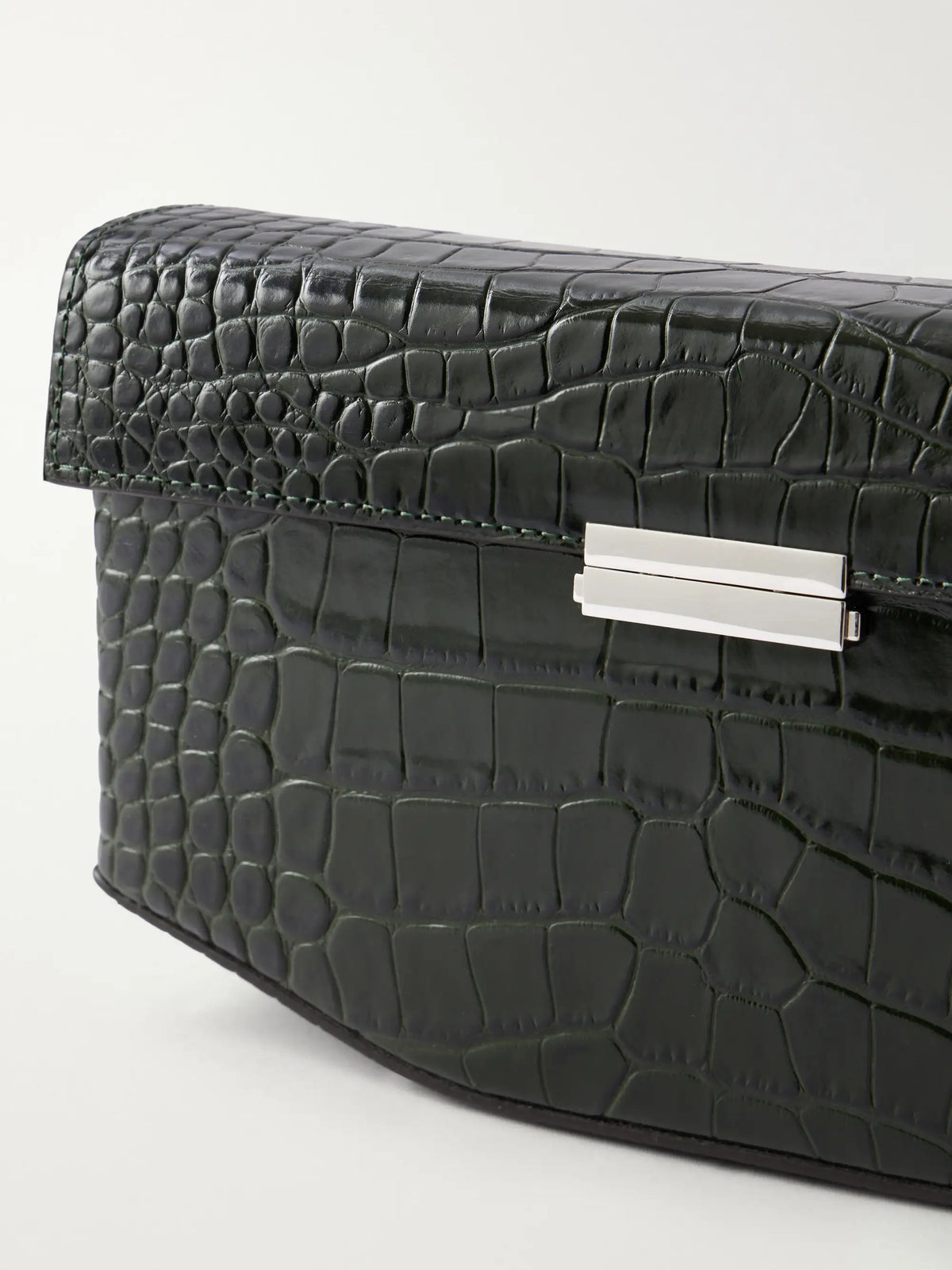 Clip Croc-effect Leather Shoulder Bag