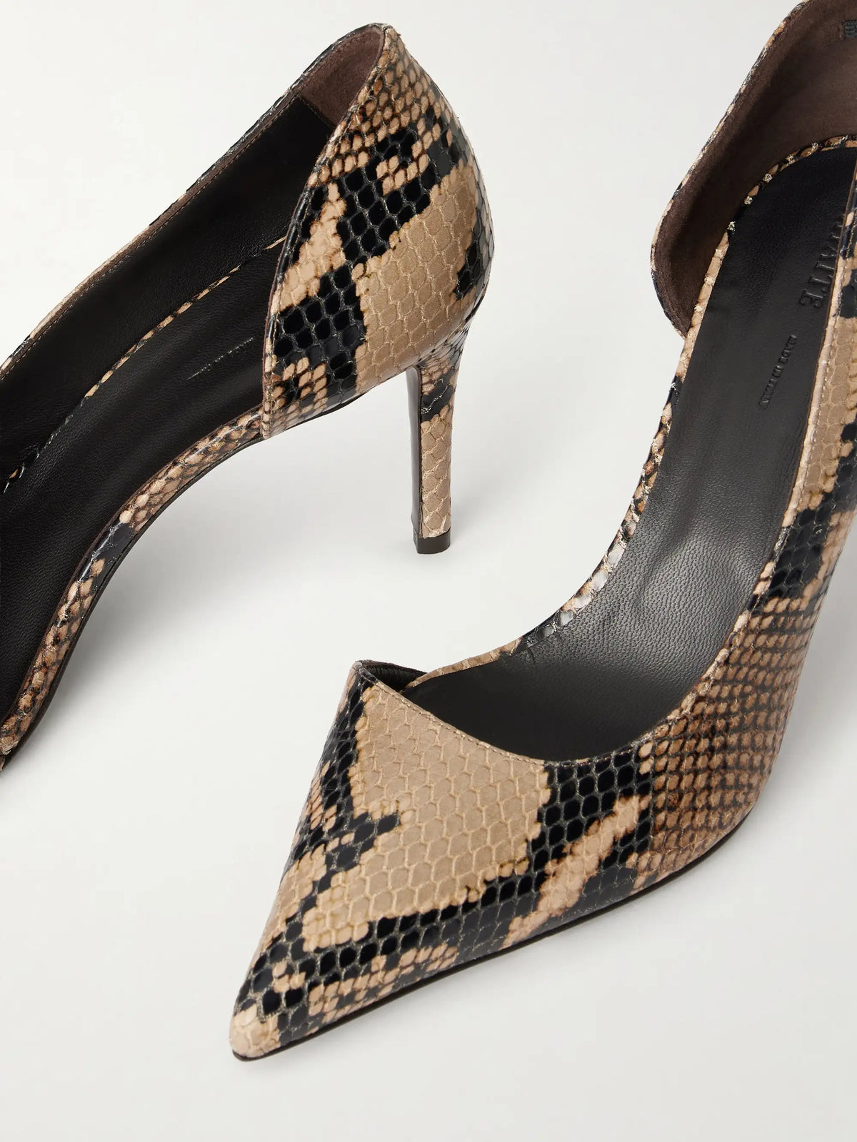 Jett D'orsay Snake-effect Leather Pumps