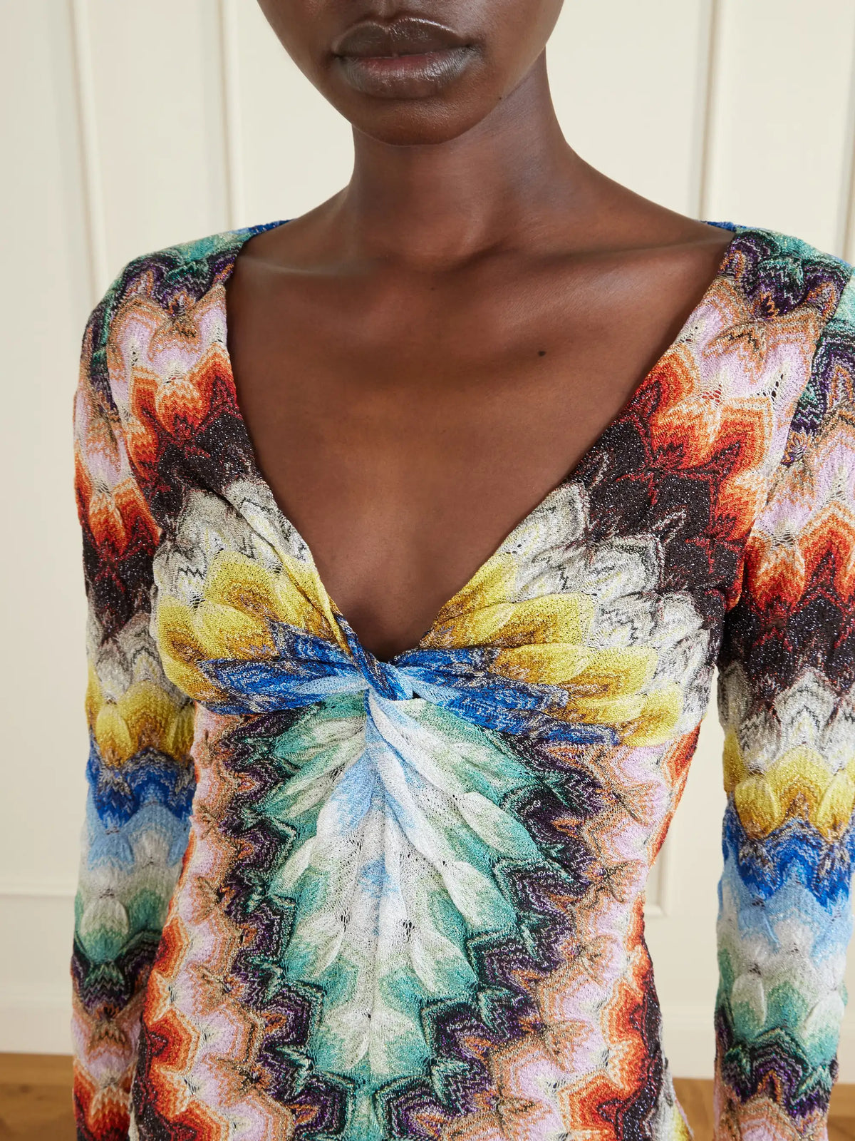 Metallic Crochet-knit Mini Dress