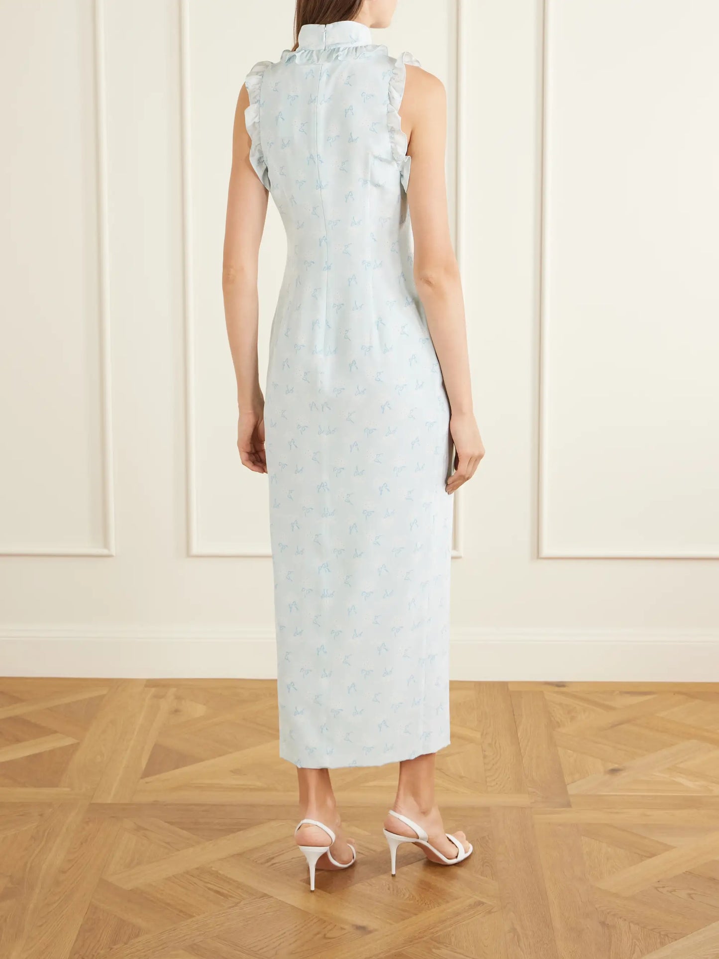 Printed Silk Midi Dress