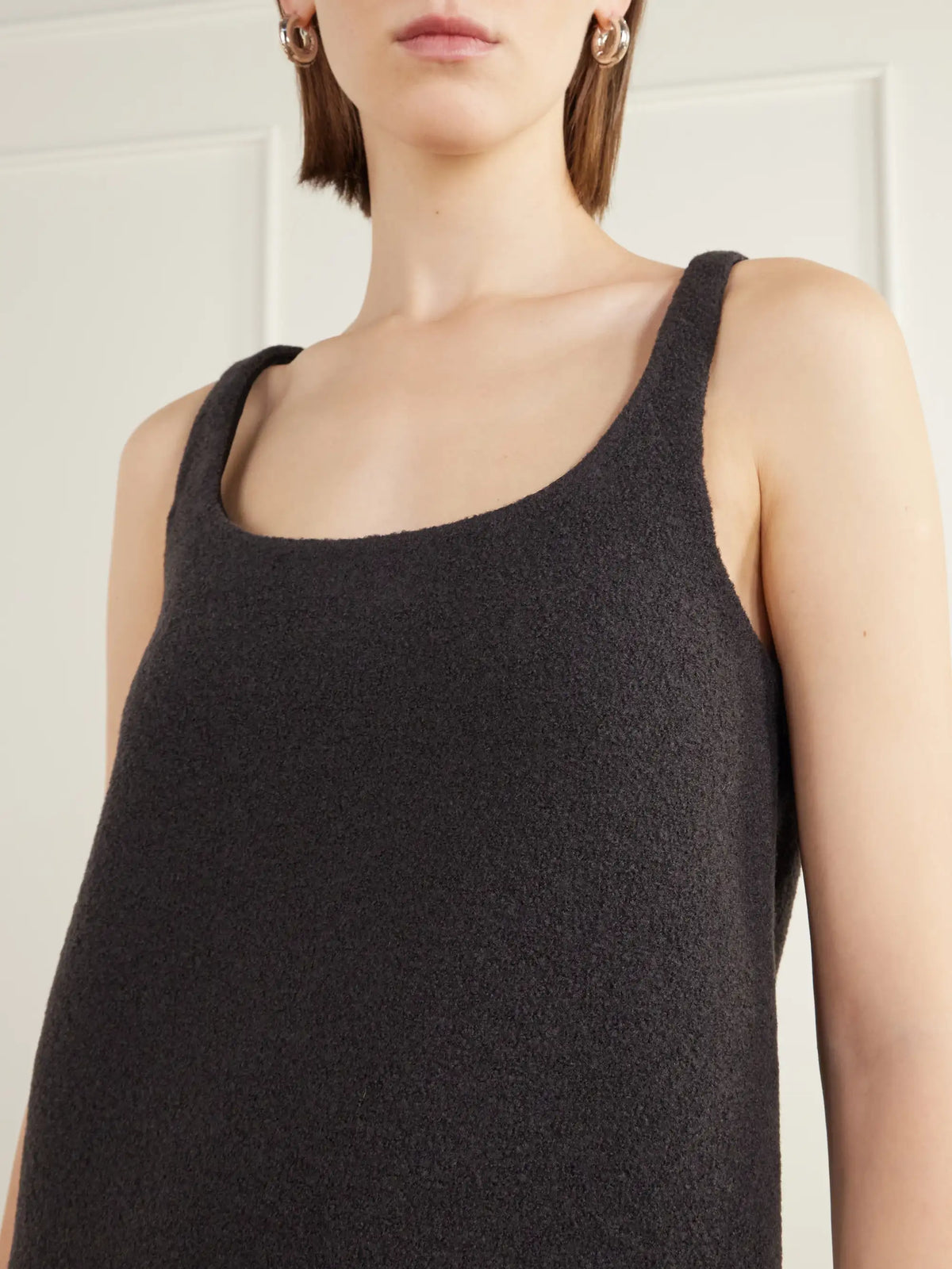 RIER Walker Felted Wool-fleece Midi Dress