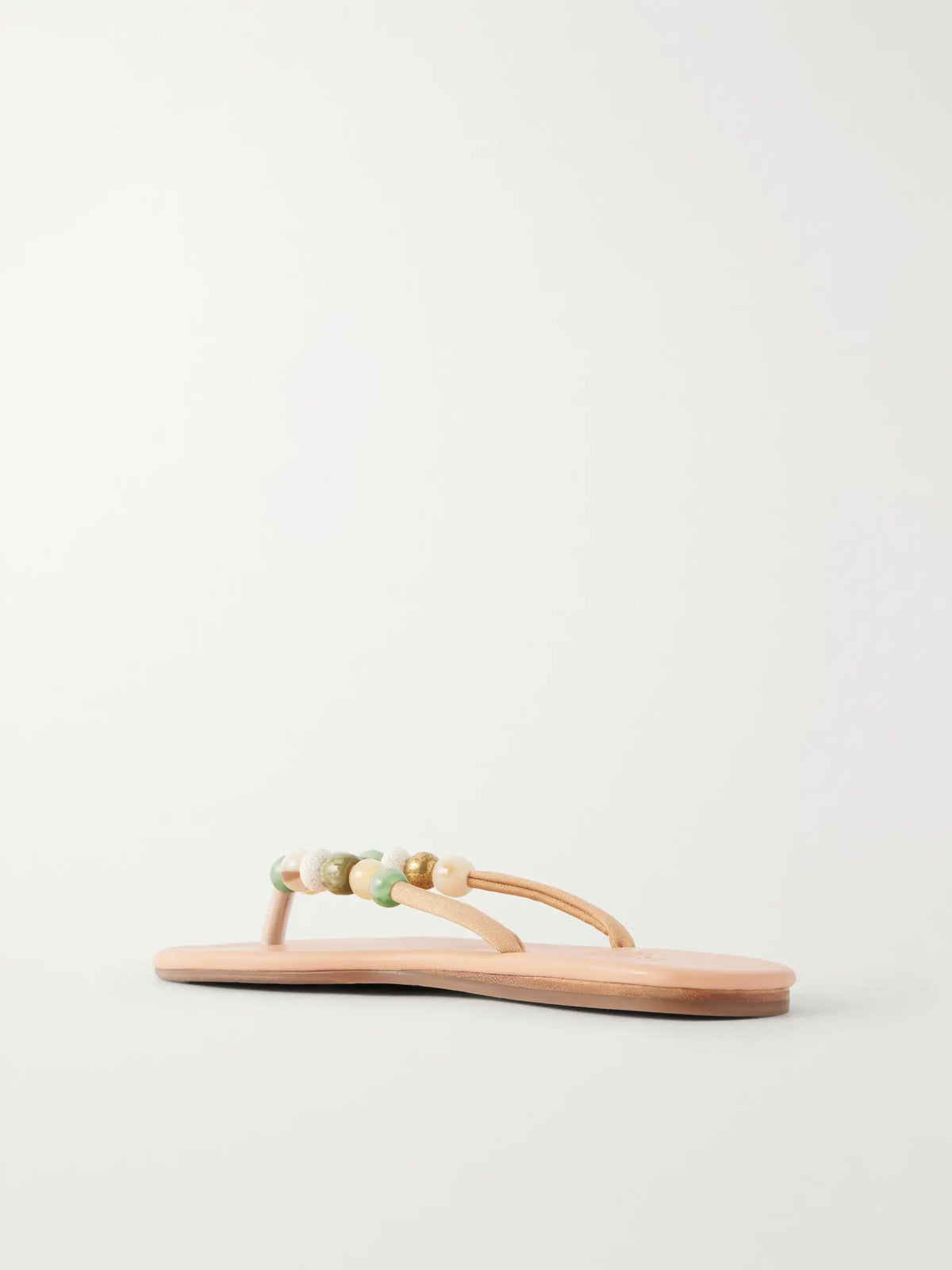 Saionara Bead-embellished Leather Flip Flops
