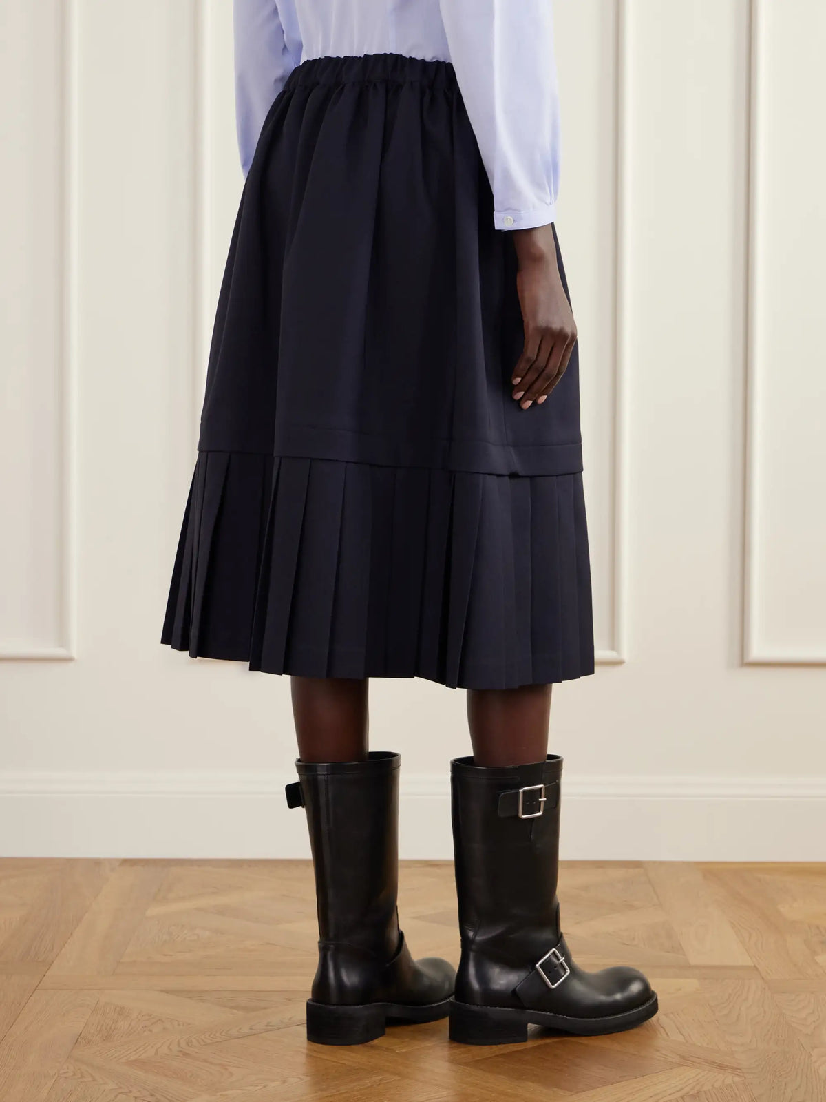 Comme des Garçons GIRL Tiered Pleated Gabardine Midi Skirt