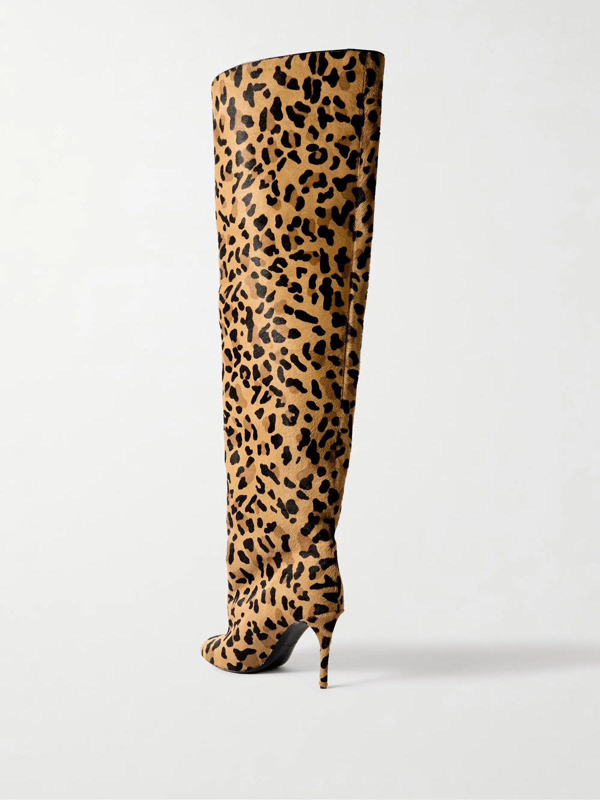 Leopard-print Calf Hair Over-the-knee Boots