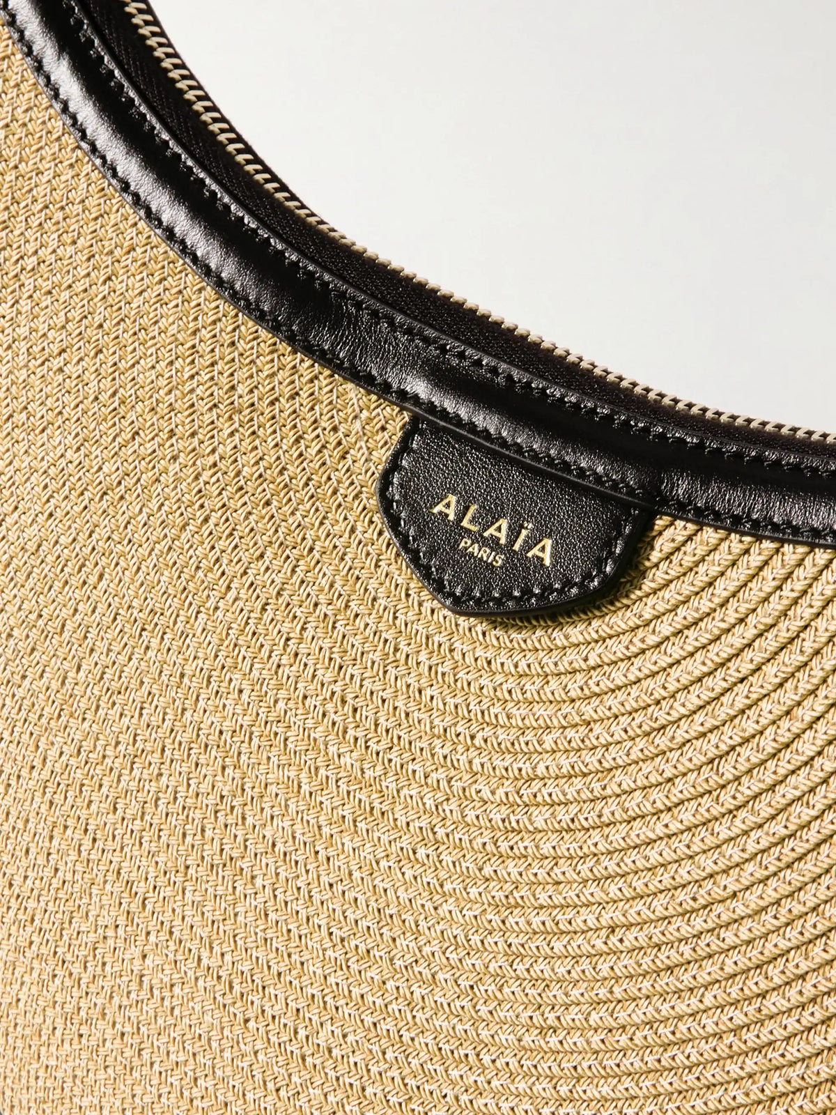 Demi Leather-trimmed Raffia Shoulder Bag