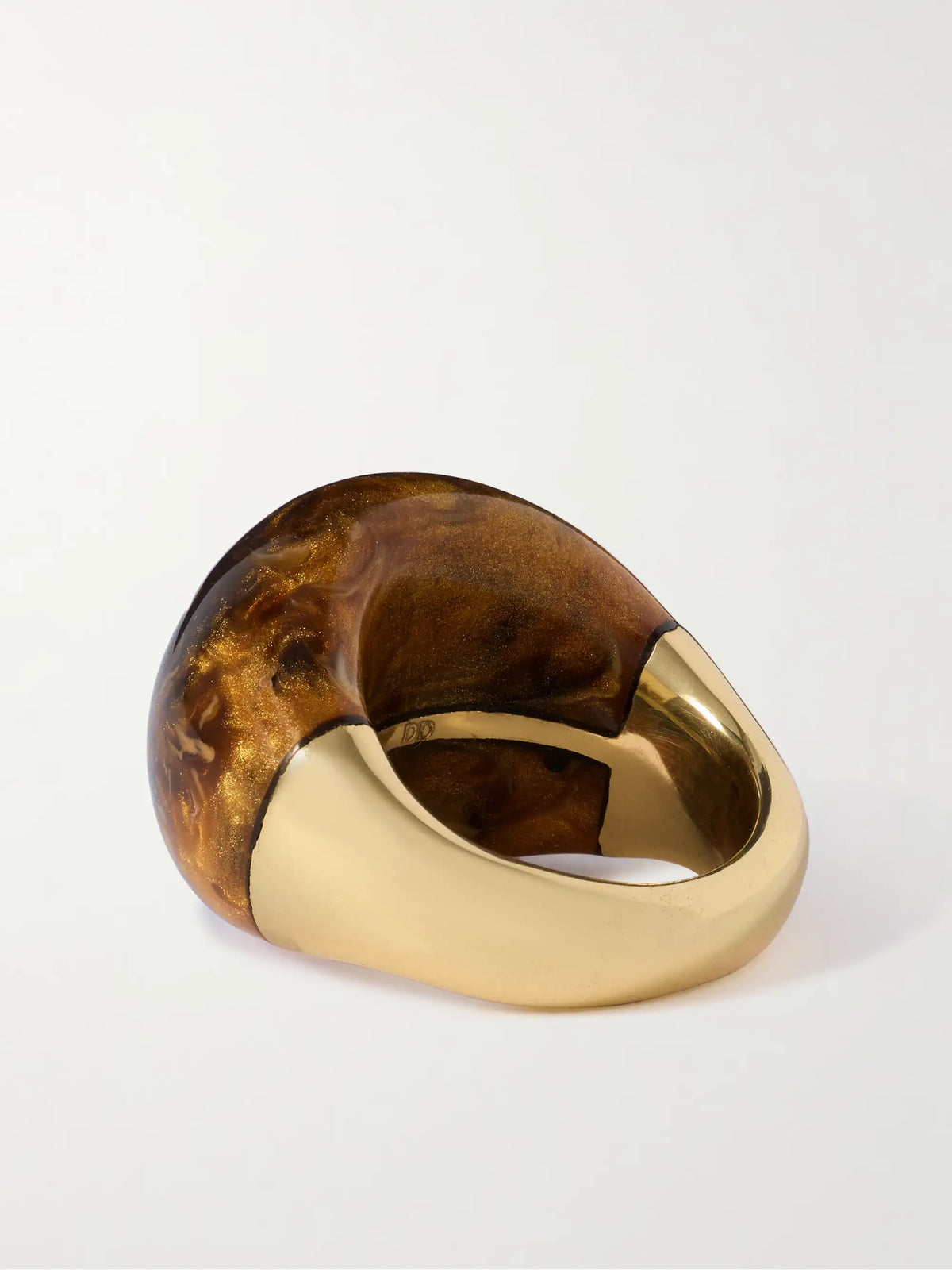 Large Gold-tone Resin Ring
