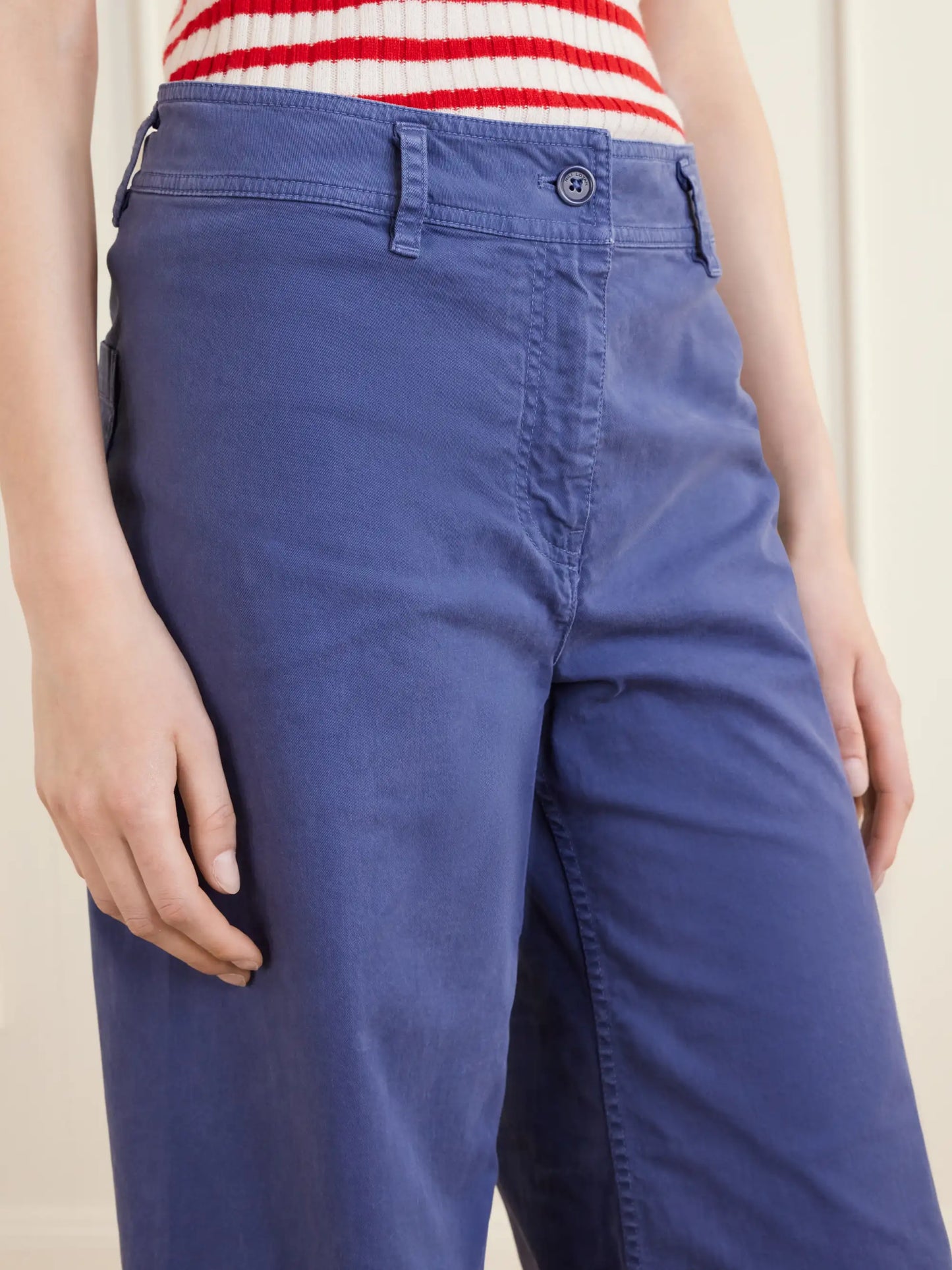 Megan Cotton-blend Wide-leg Pants