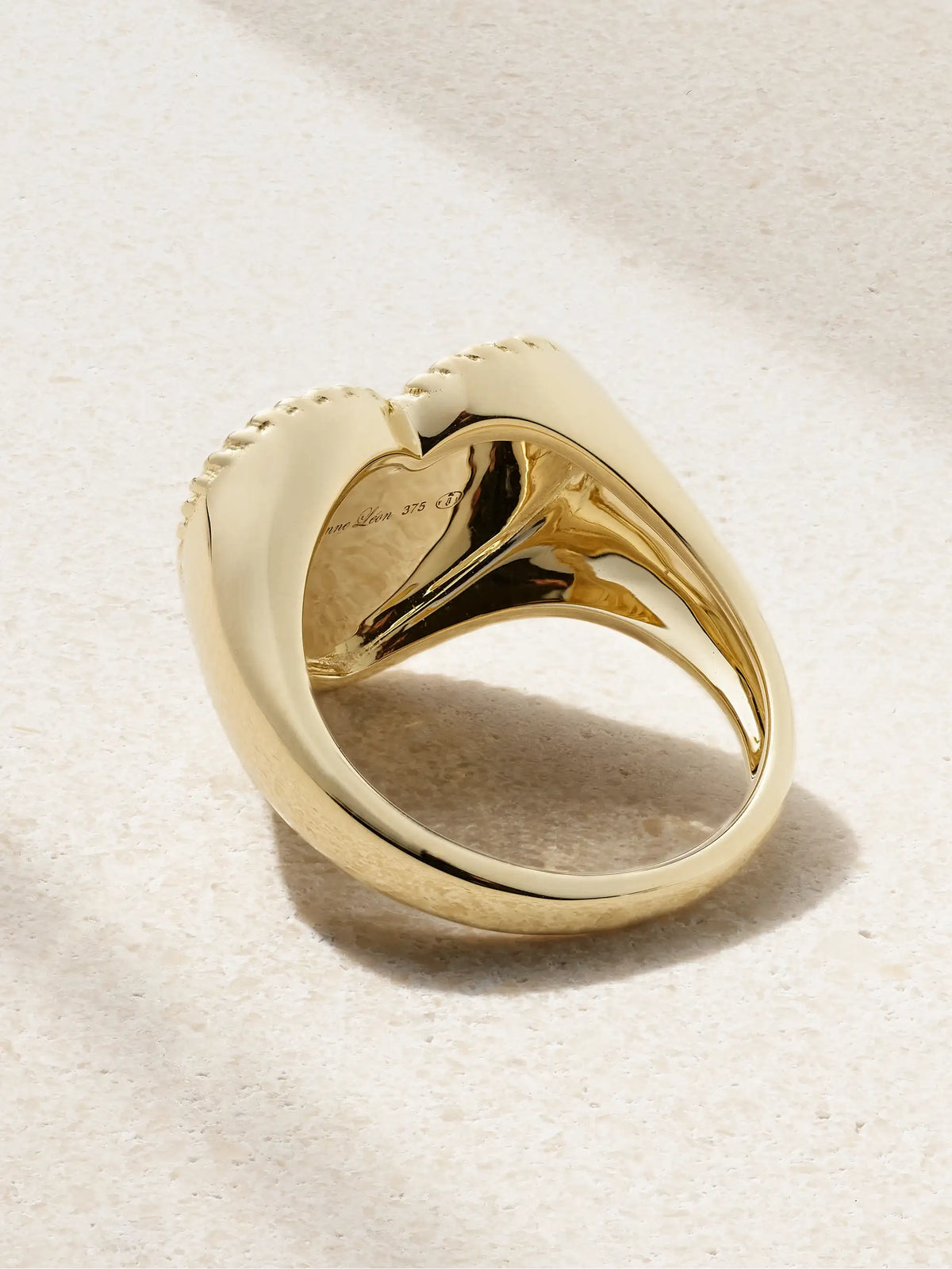 Chevalière Coeur 9-karat Gold, Onyx And Diamond Ring