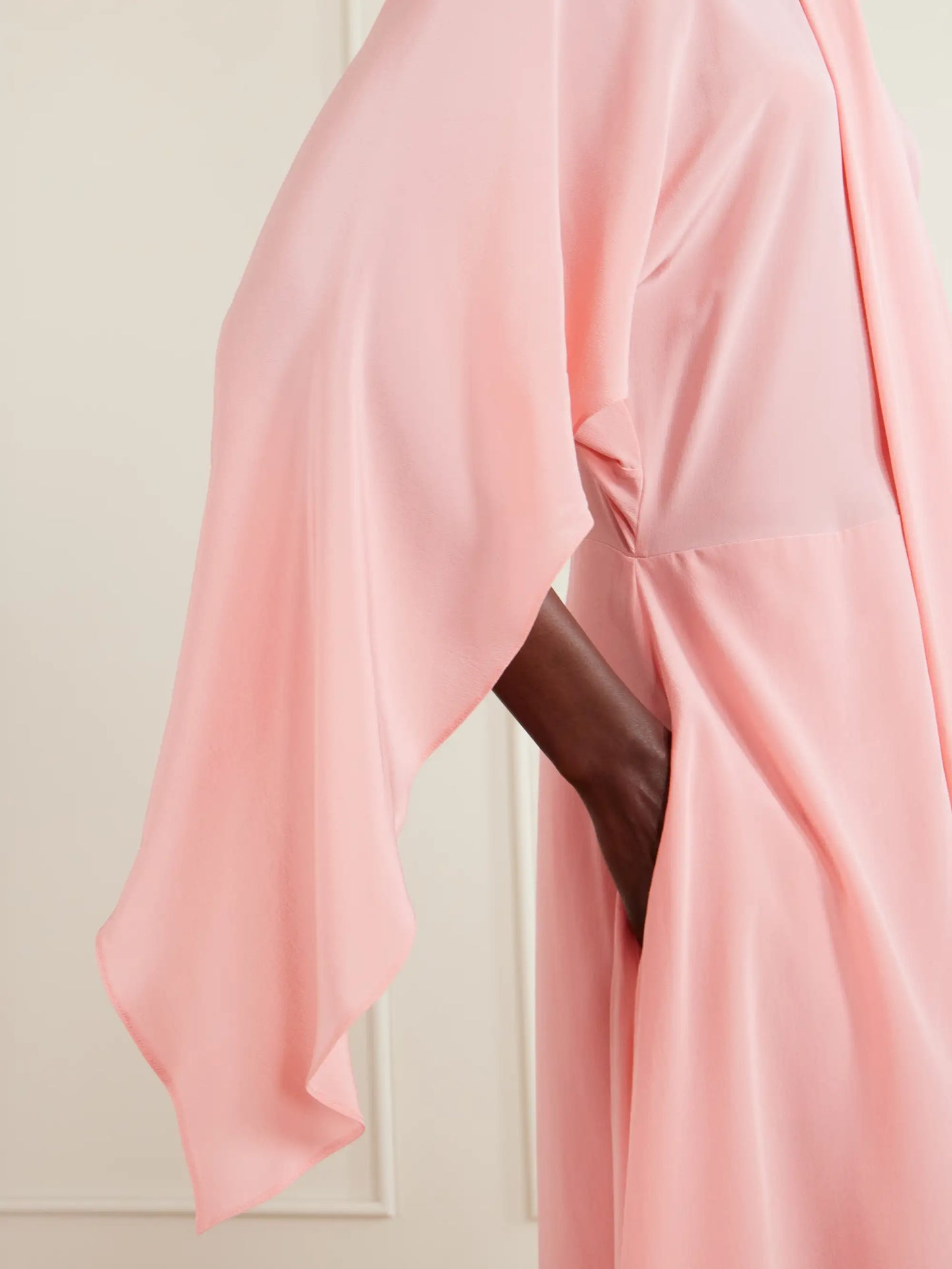 Tie-detailed Silk Midi Dress
