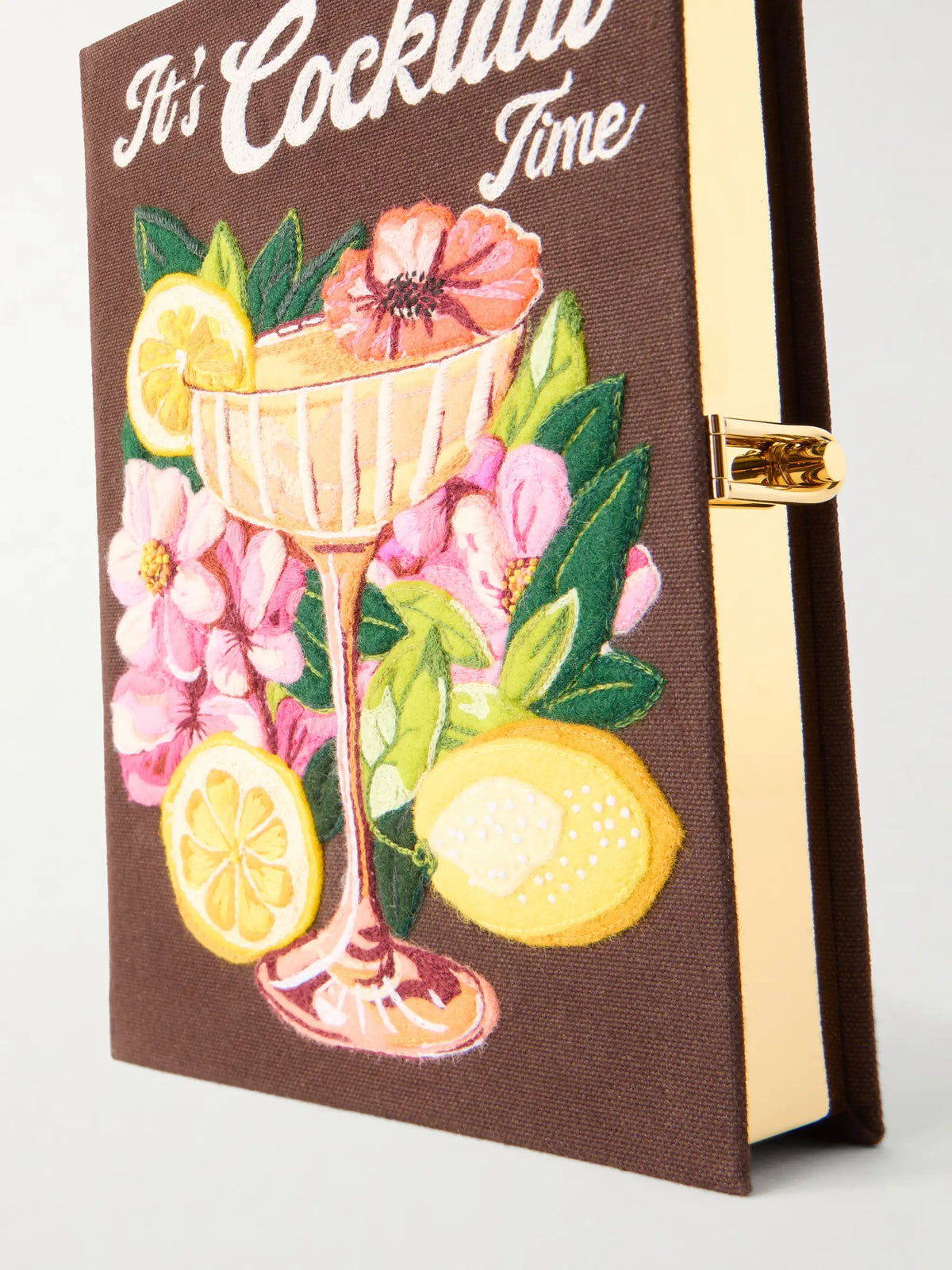 It's Cocktail Time Appliquéd Embroidered Clutch