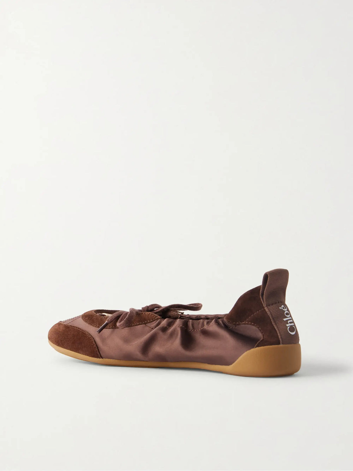 Kick Suede-trimmed Satin Sneakers