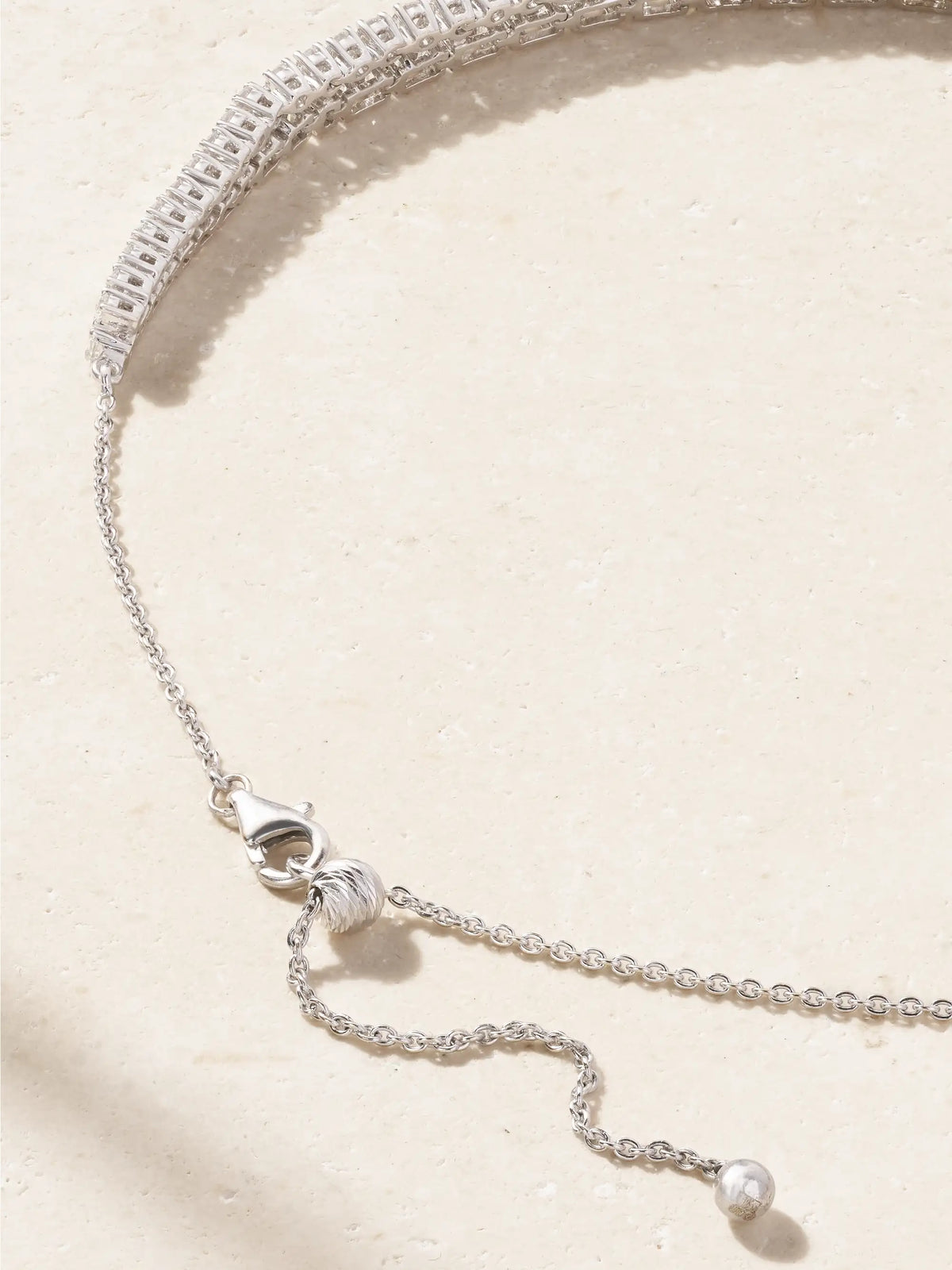18-karat White Gold, Diamond And Enamel Necklace