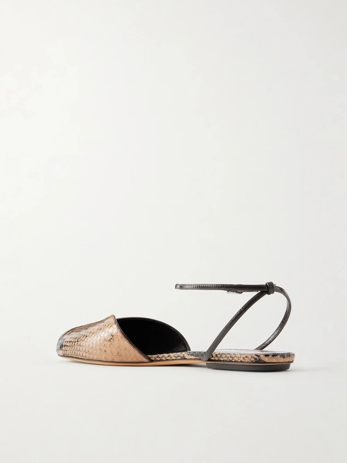 Valetta Snake-effect Leather Flats