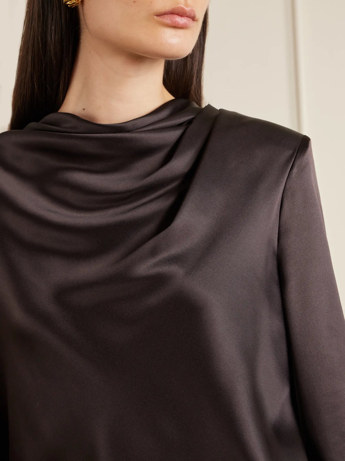 Amal Draped Silk-blend Satin Mini Dress