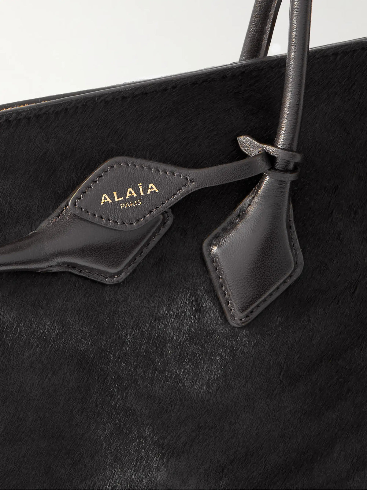 Le Teckel Large Leather-trimmed Calf Hair Tote