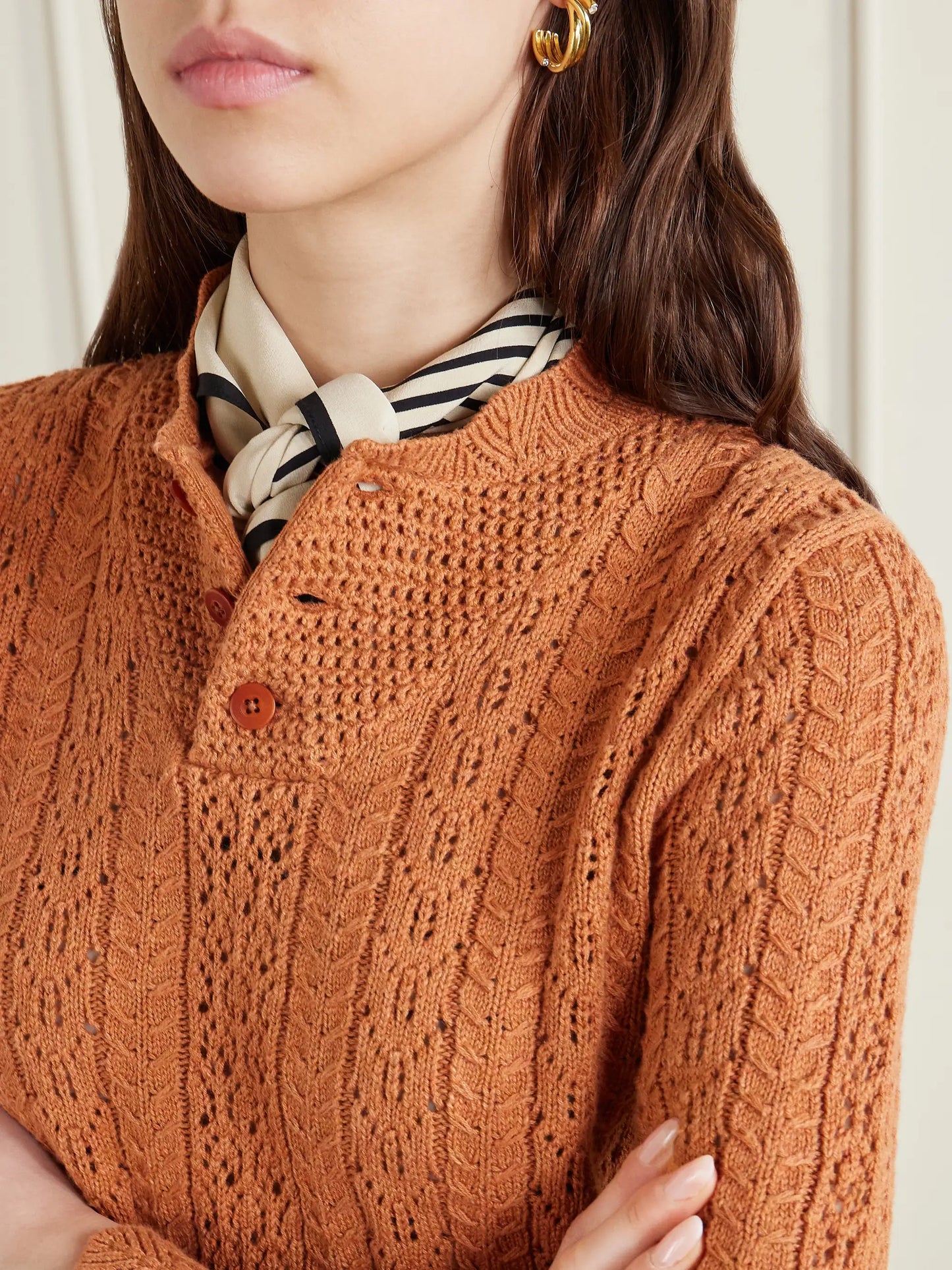 Hannah Crocheted Cotton Sweater