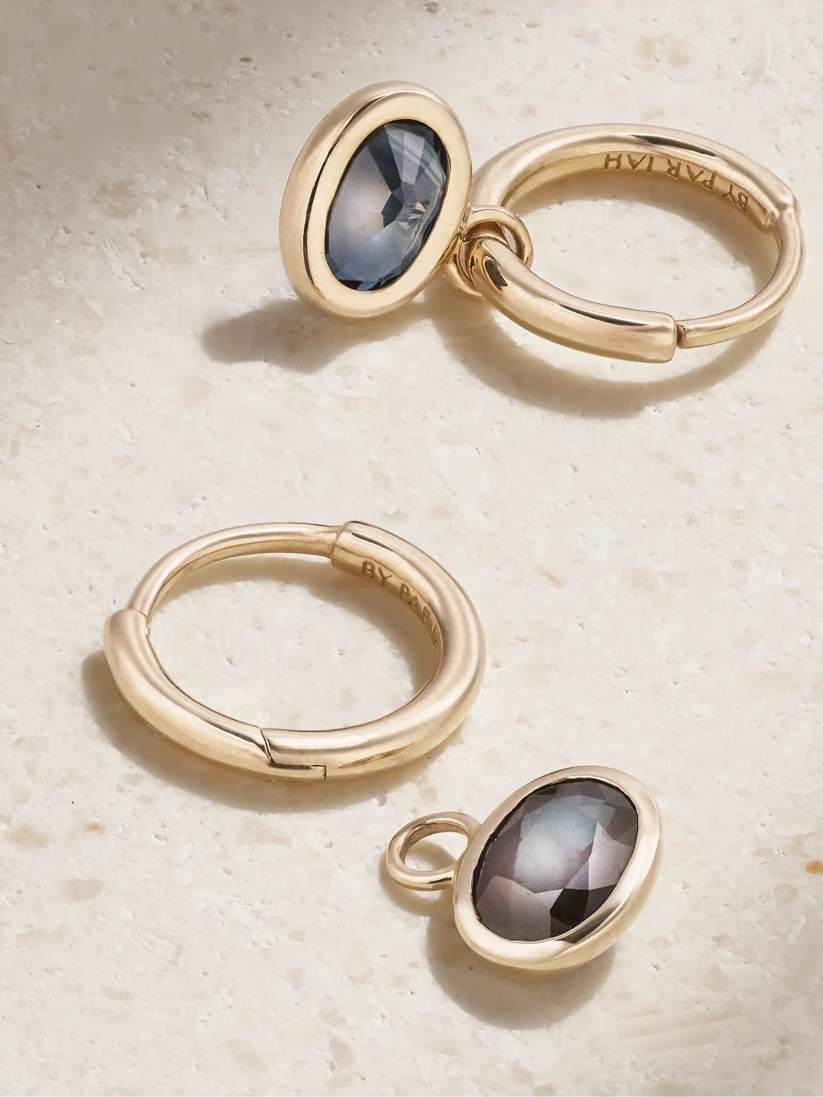 Orbit 14-karat Recycled Gold Sapphire Hoop Earrings