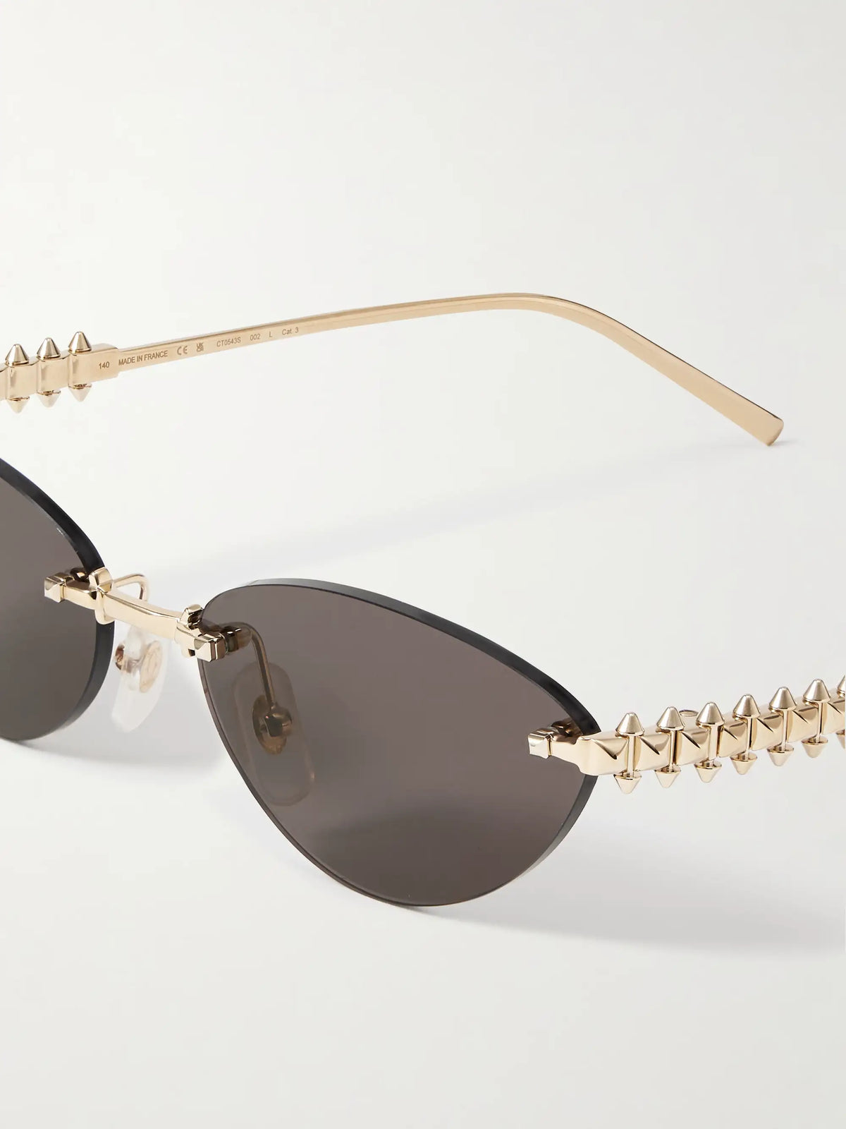 Eyewear Clash De Cartier Rimless Cat-eye Gold-tone Sunglasses