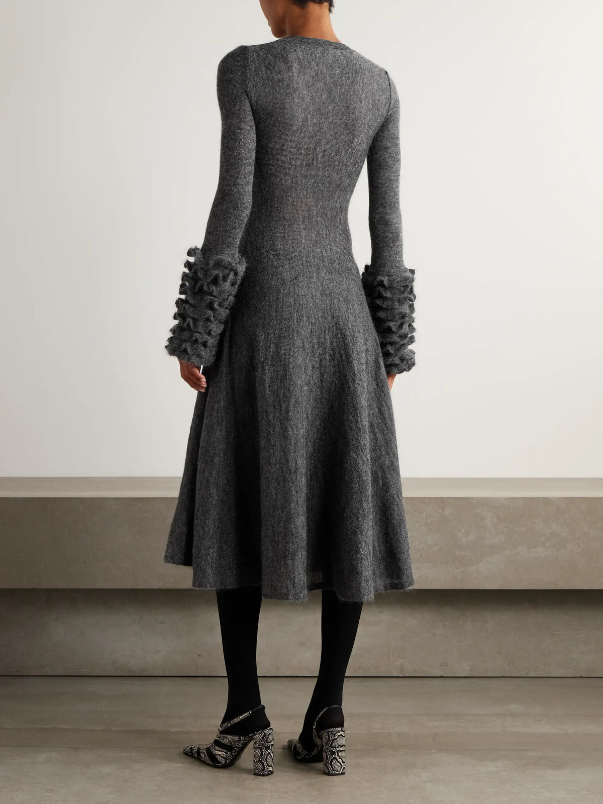 Ruffled Mohair-blend Midi Dress
