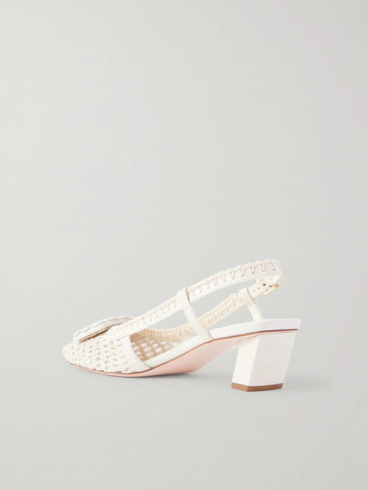 Belle Vivier 45 Leather-trimmed Crochet Pumps
