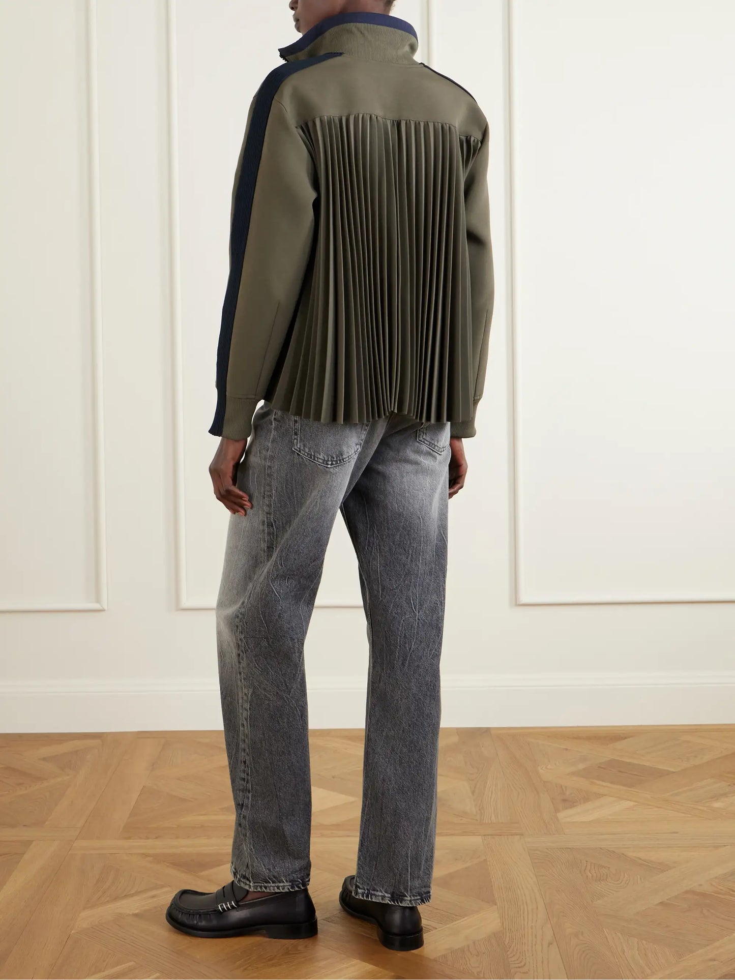 Pleated Tech-jersey Blouson Jacket