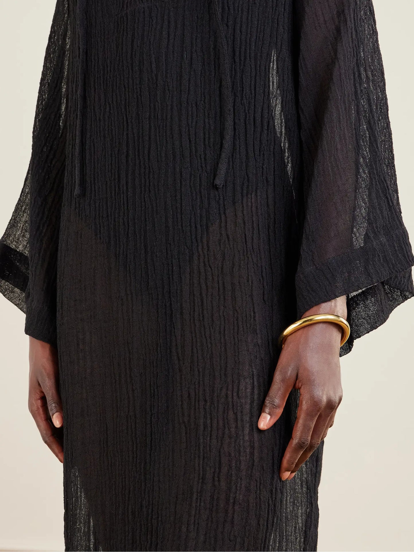 Crinkled Linen-blend Gauze Kaftan