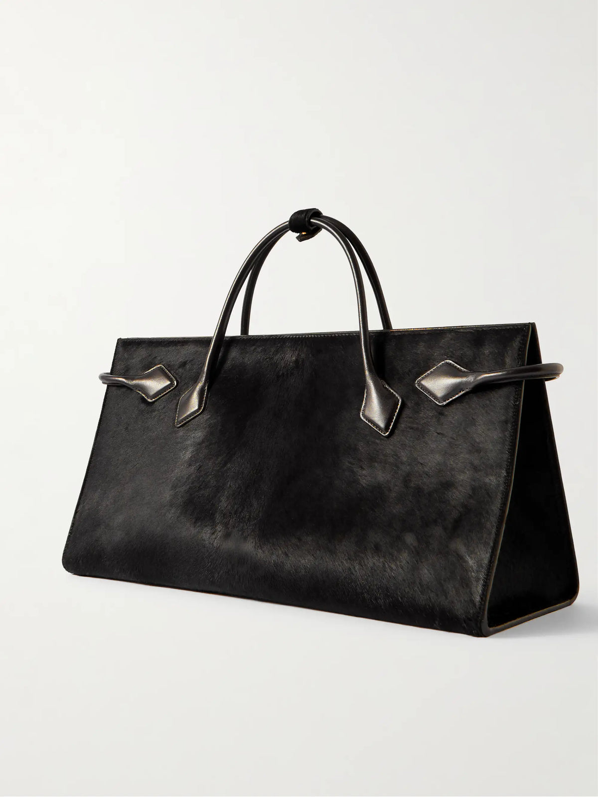 Le Teckel Large Leather-trimmed Calf Hair Tote