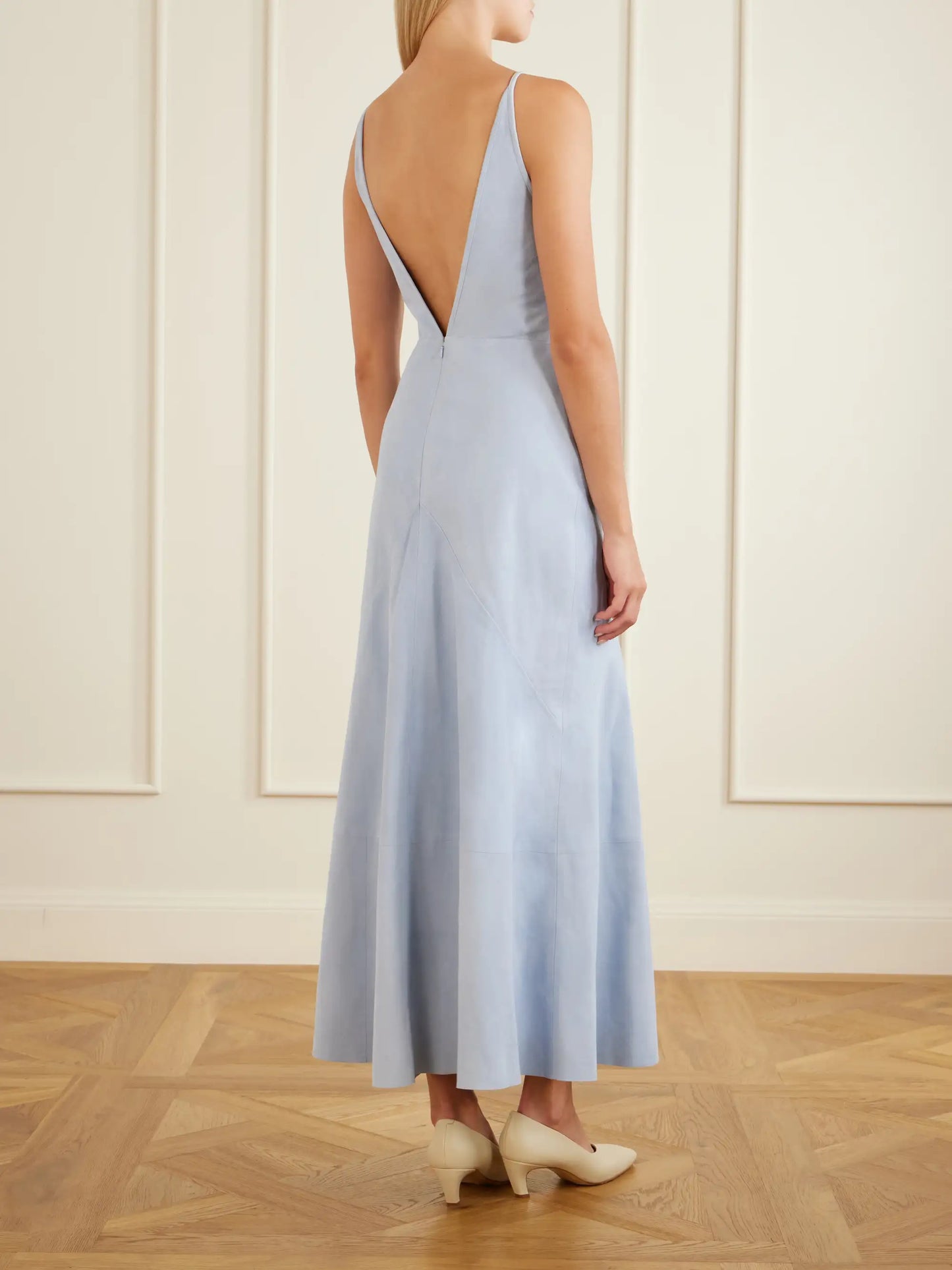 Brigita Lamb Suede Midi Dress