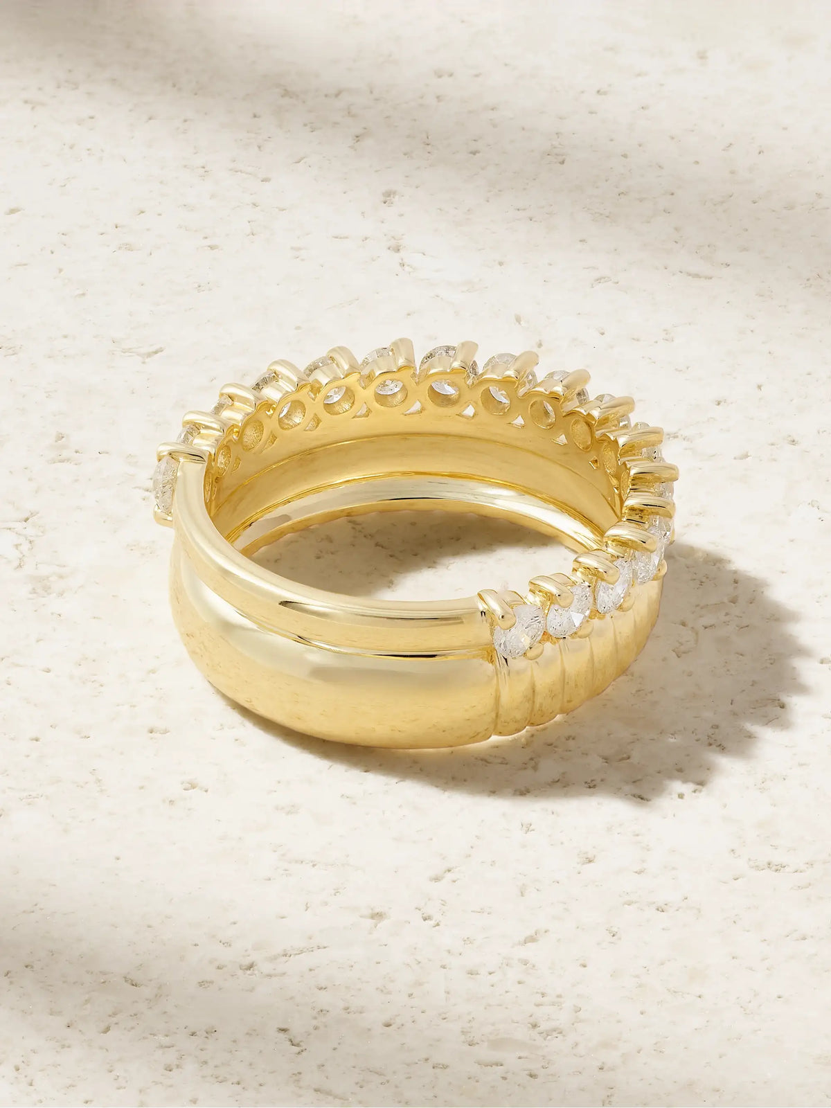 Bouée 9-karat Yellow And White Gold Diamond Ring