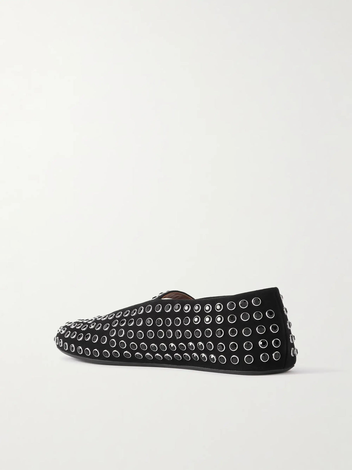 Crystal-embellished Suede Ballet Flats