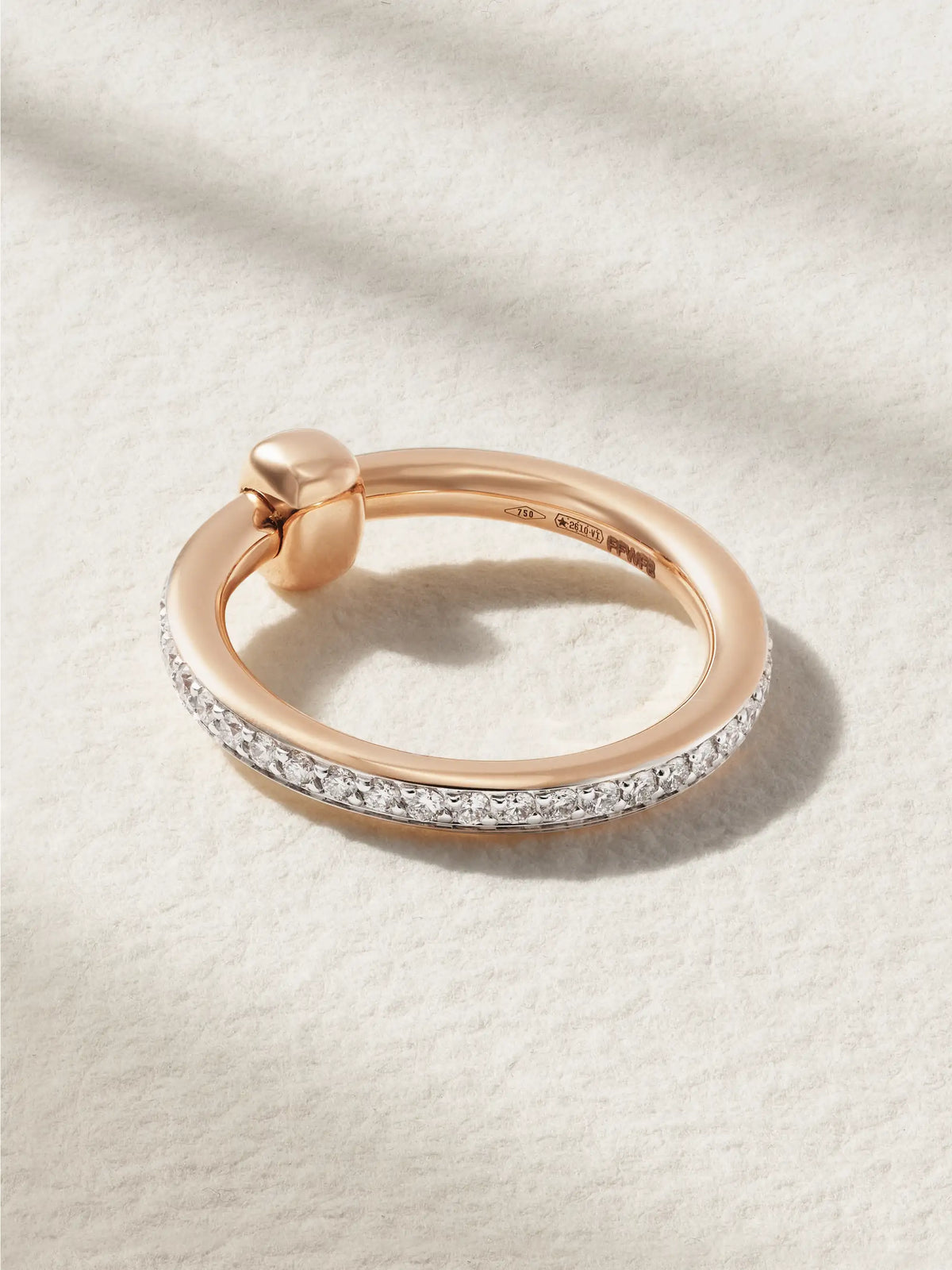 Together 18-karat Rose Gold, Rhodium-plated And Diamond Ring