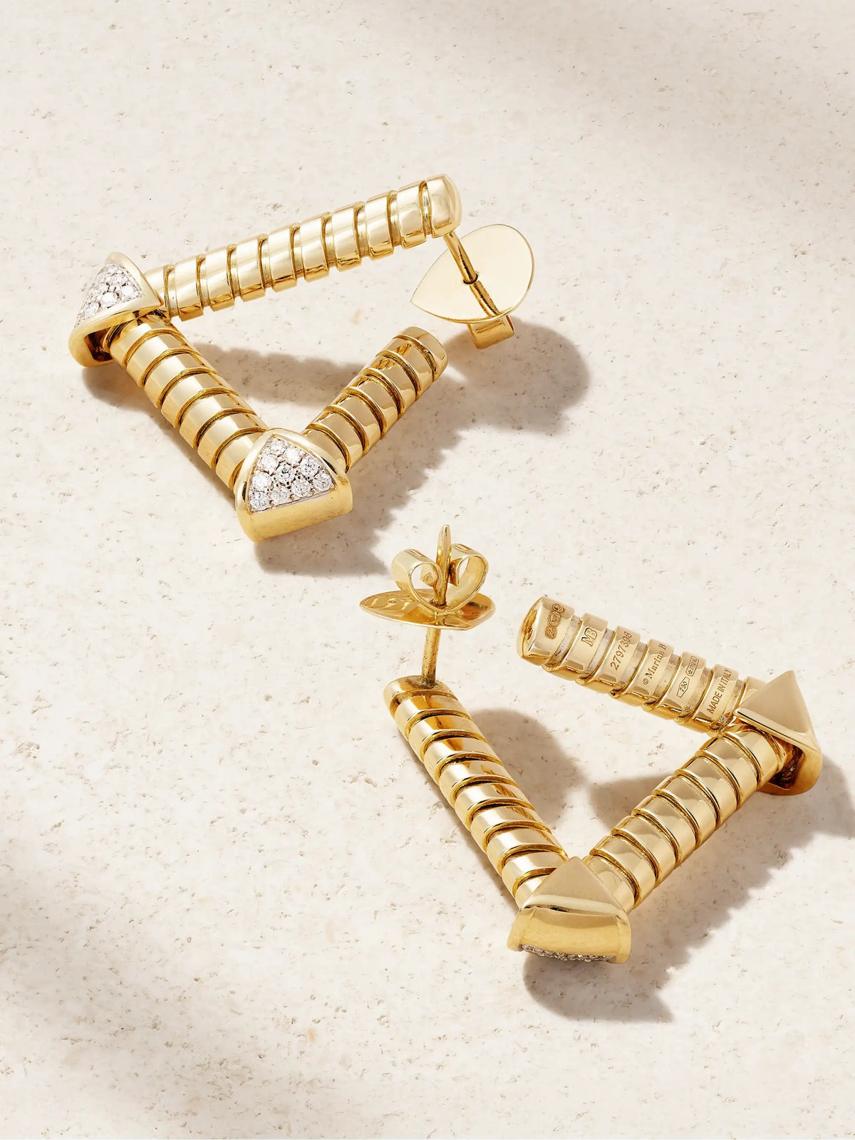 Trisolina Traliccio 18-karat Gold Diamond Earrings