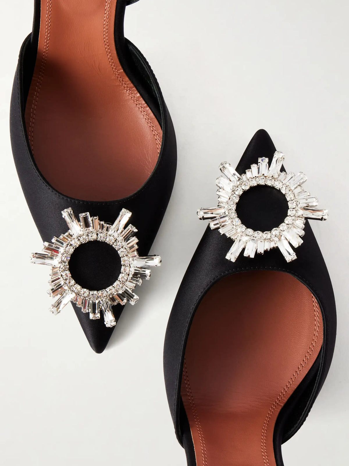 Begum Swarovski Crystal-embellished Satin Slingback Pumps
