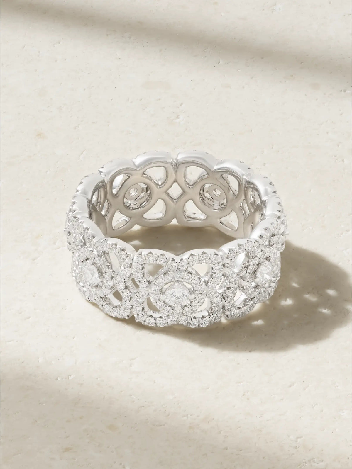 London Lotus By De Beers 18-karat White Gold Diamond Ring