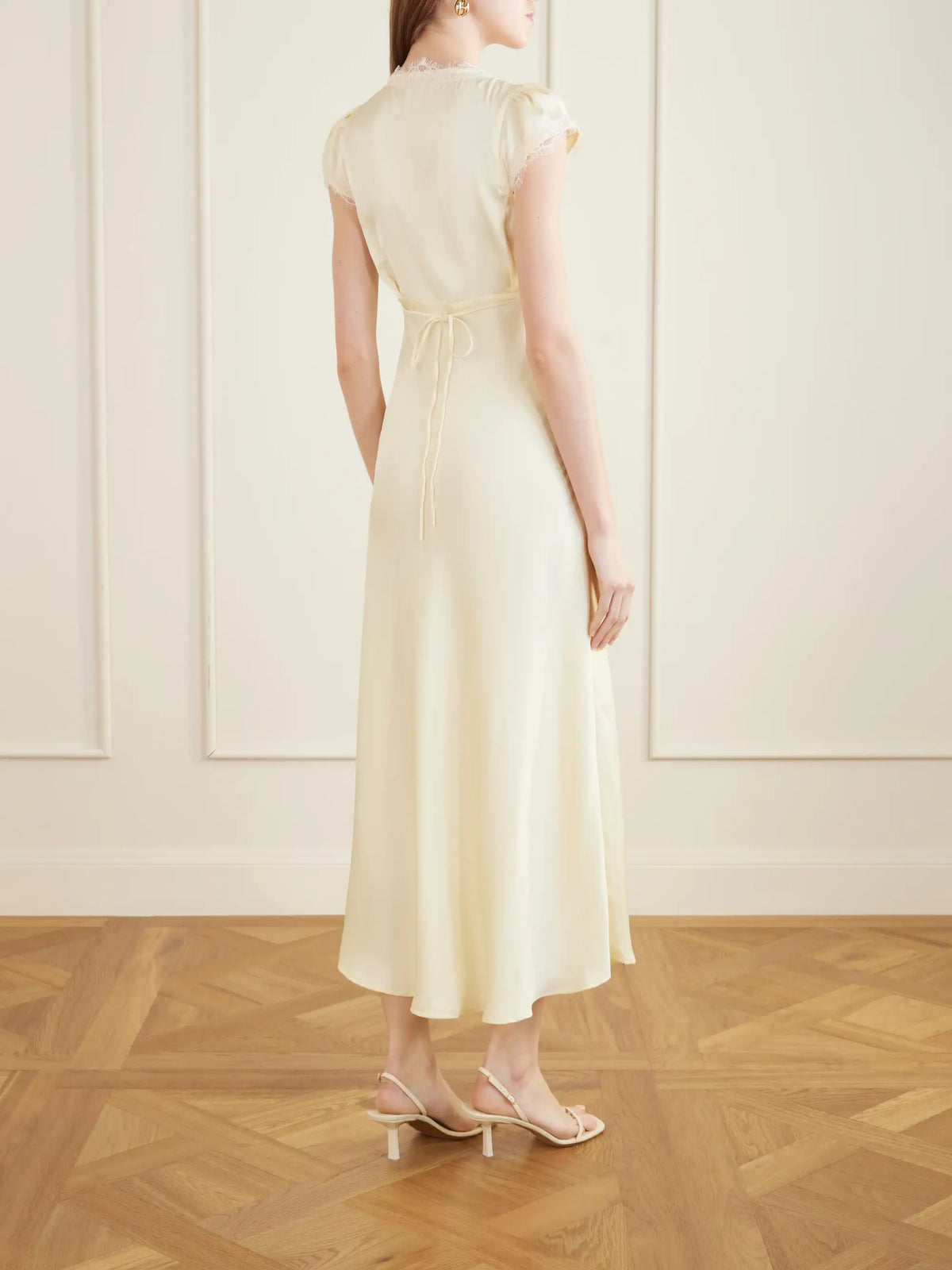 Faithfull Gala Lace-trimmed Recycled-satin Maxi Dress