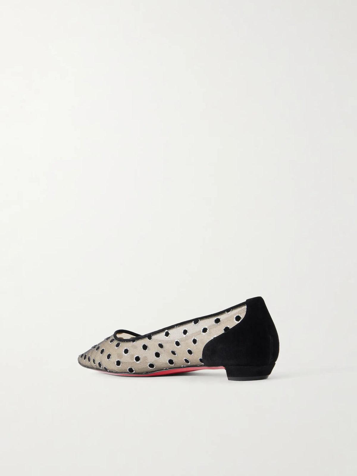 Christian Louboutin Miss Z Polka-dot Mesh Ballet Flats
