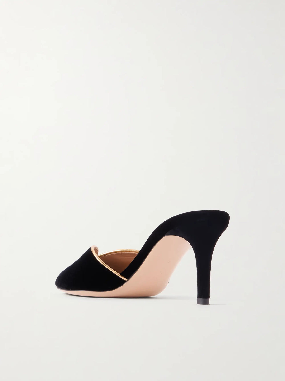 70 Leather-trimmed Velvet Mules