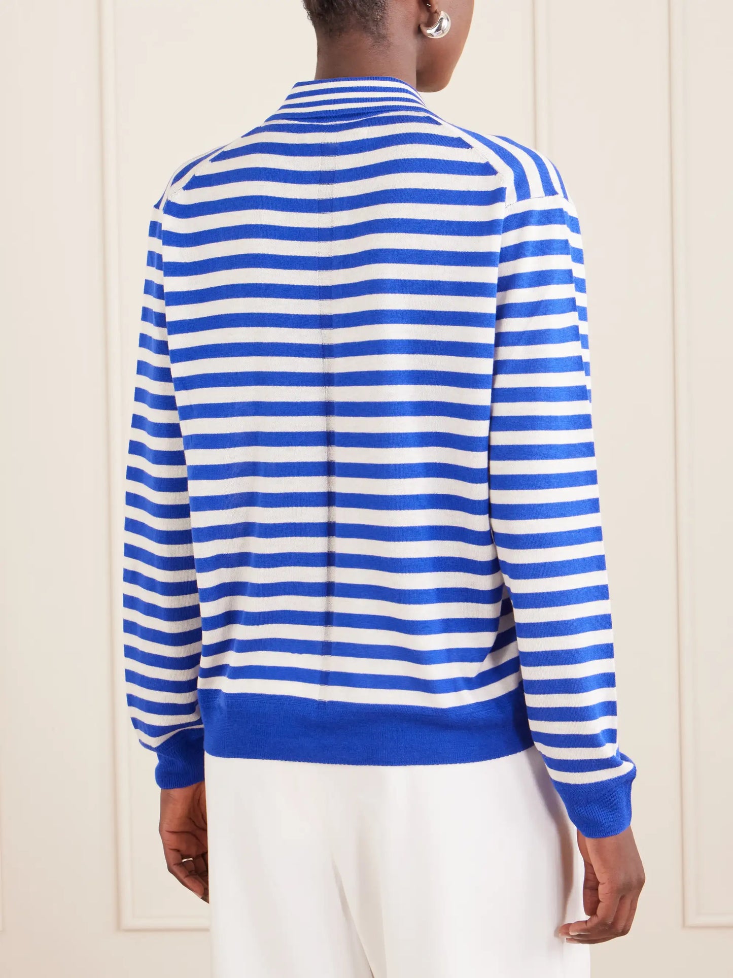 Ben Striped Silk, Wool And Cashmere-blend Polo Sweater