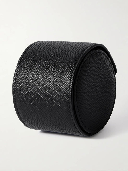 Smythson Panama Textured-leather Watch Roll