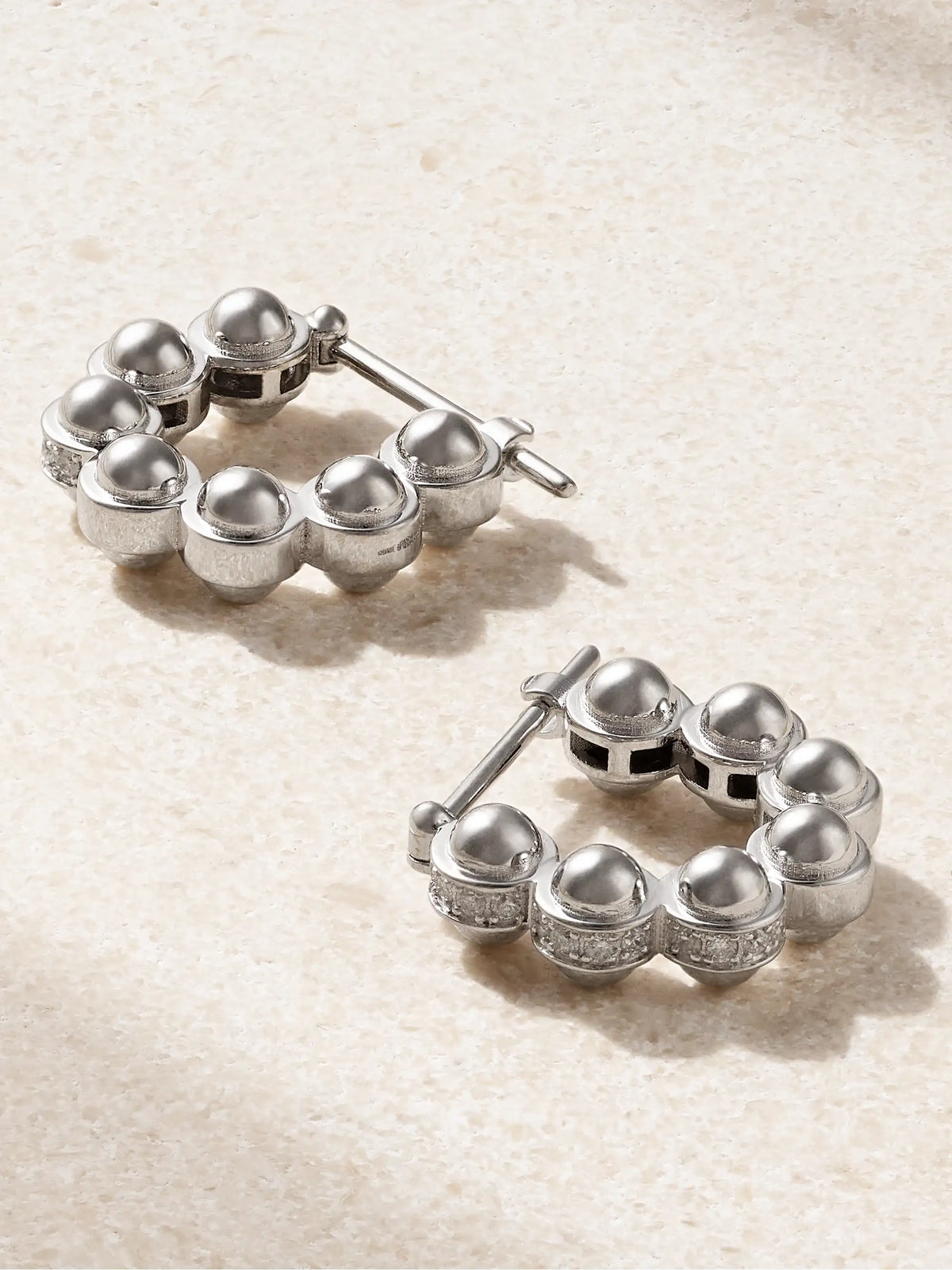The Atom 18-karat White Gold Diamond Hoop Earrings
