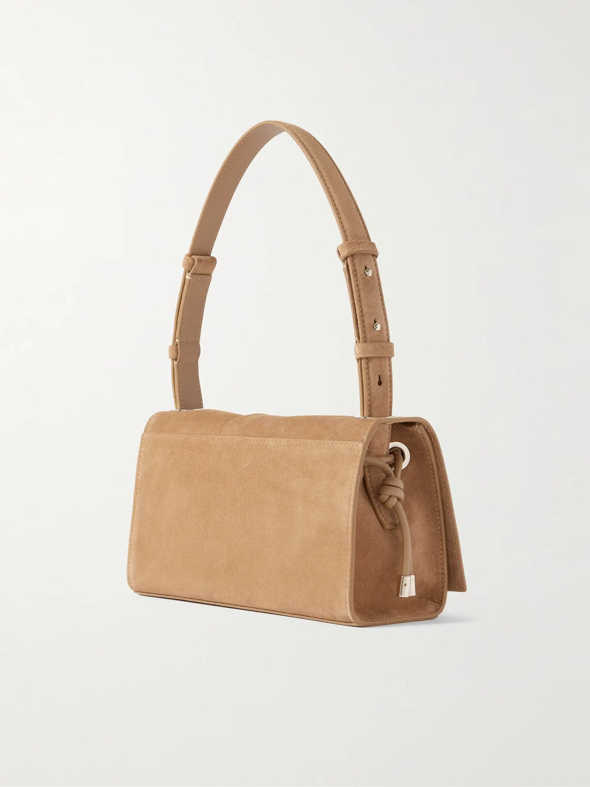 Baggy Small Logo-debossed Suede Shoulder Bag