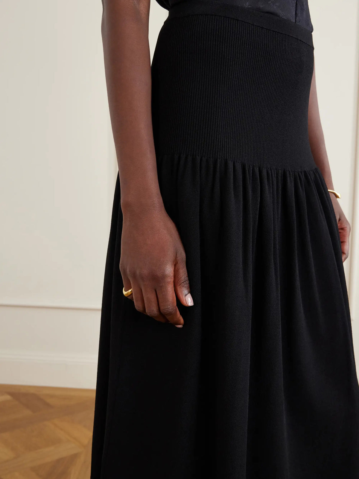 Ulla Johnson Leona Crochet-trimmed Ribbed Midi Skirt