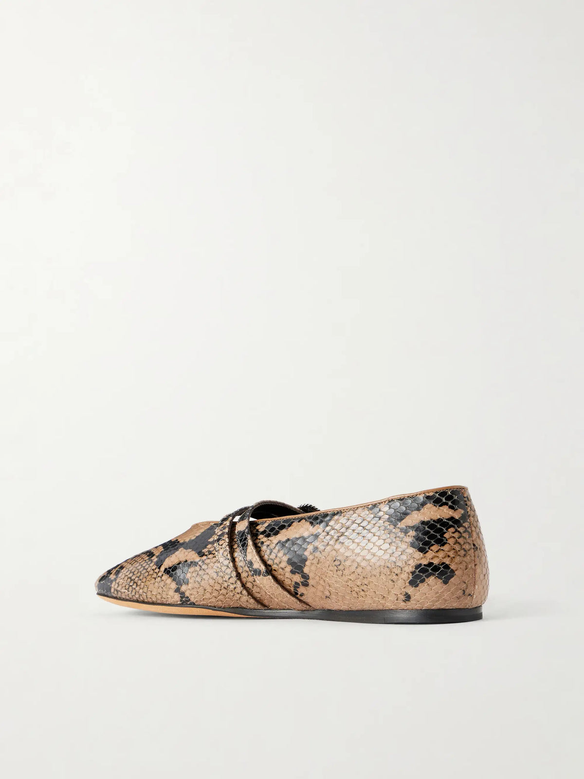 Claudia Snake-effect Leather Ballet Flats